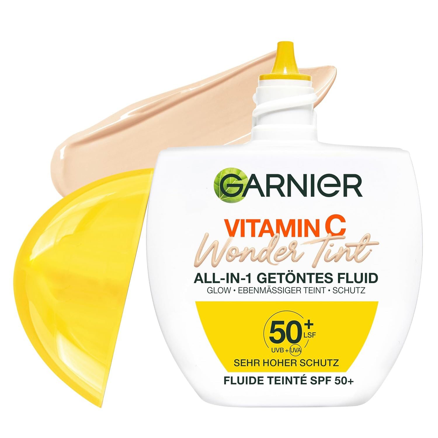 GARNIER Getönte Gesichtscreme Vitamin C Wonder Tint All-In-1 Getöntes Fluid LSF 50+