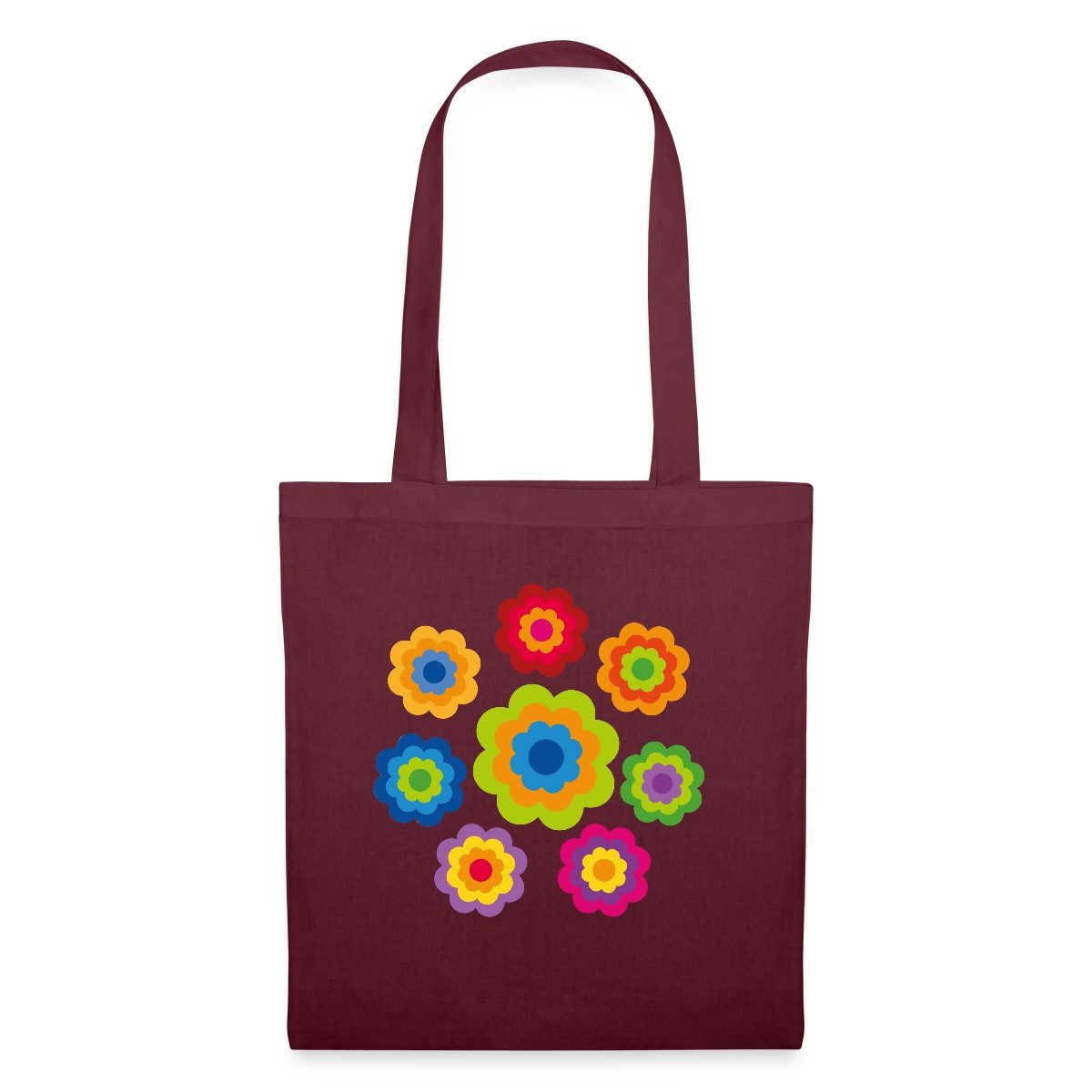 Spreadshirt Henkeltasche 70er Jahre Hippie Flower günstig online kaufen