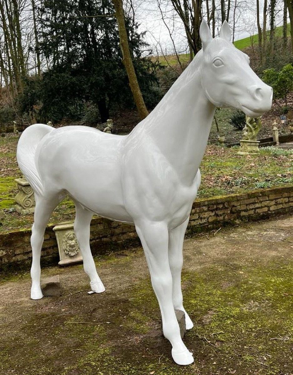 Casa Padrino Skulptur Casa Padrino Luxus XXL Deko Skulptur Pferd Weiß 220 x H. 190 cm
