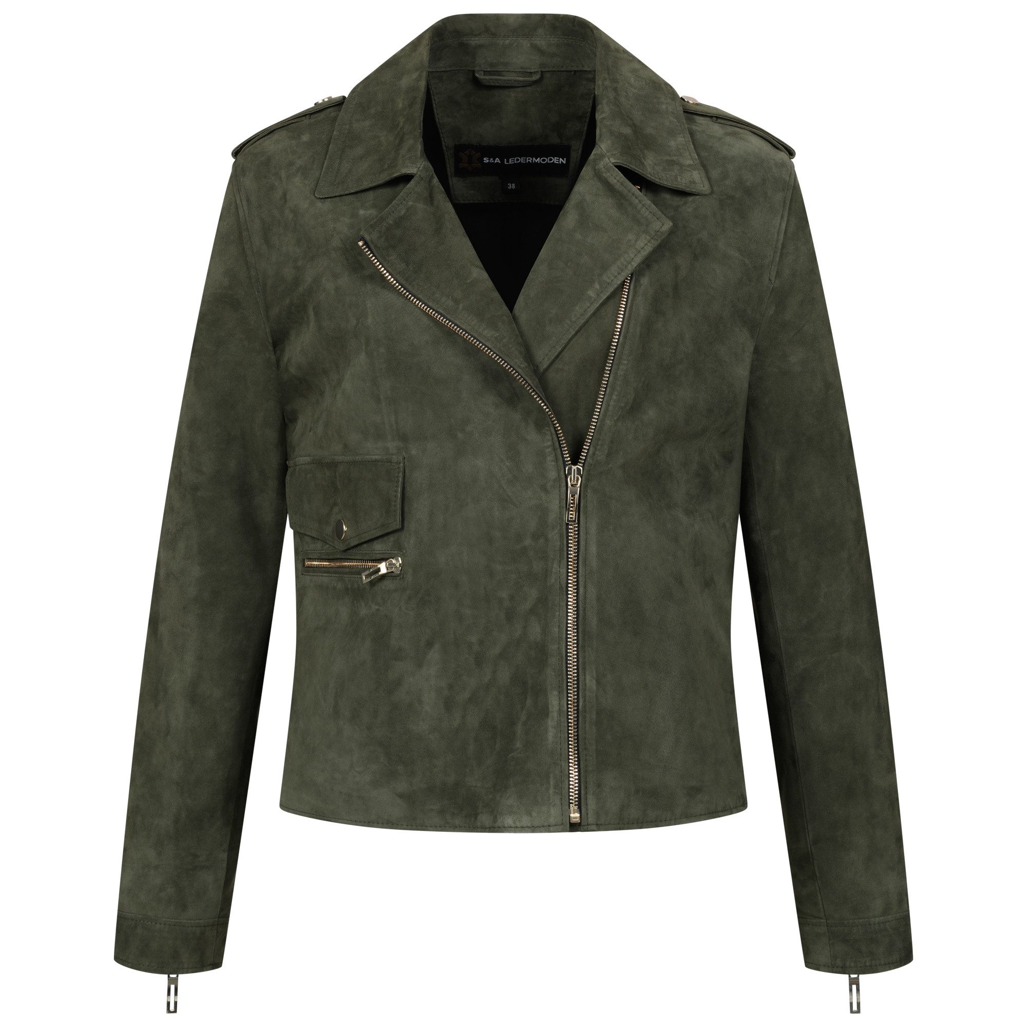 Mouflon Lederjacke Jenny 100% echtes Ziegenveloursleder