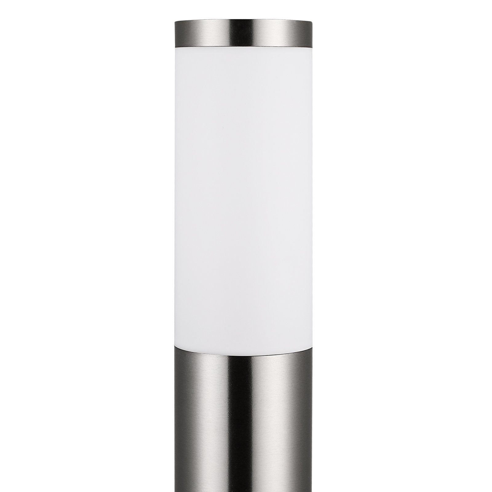 monzana Gartenleuchte, Wegeleuchte, Edelstahl 100cm Strom E27 Pollerleuchte Stehlampe Garten Außen Silber