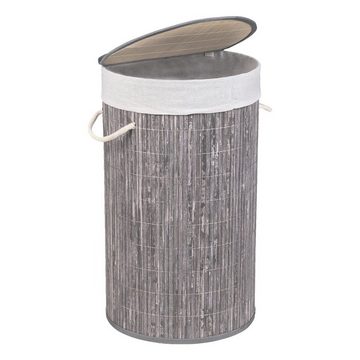 WENKO Wäschekorb Bamboo, 55 Liter, mit Deckel
