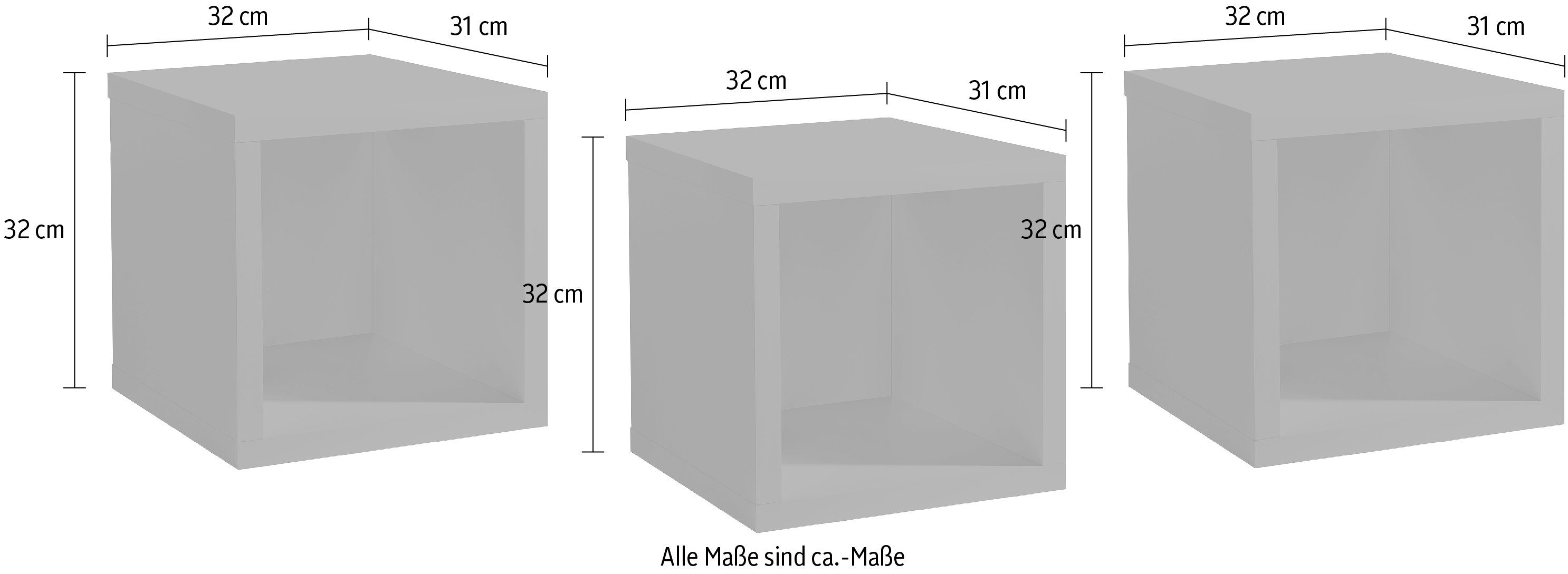 Mäusbacher | Hängeregal 3er-Set Bonnie, asteiche asteiche