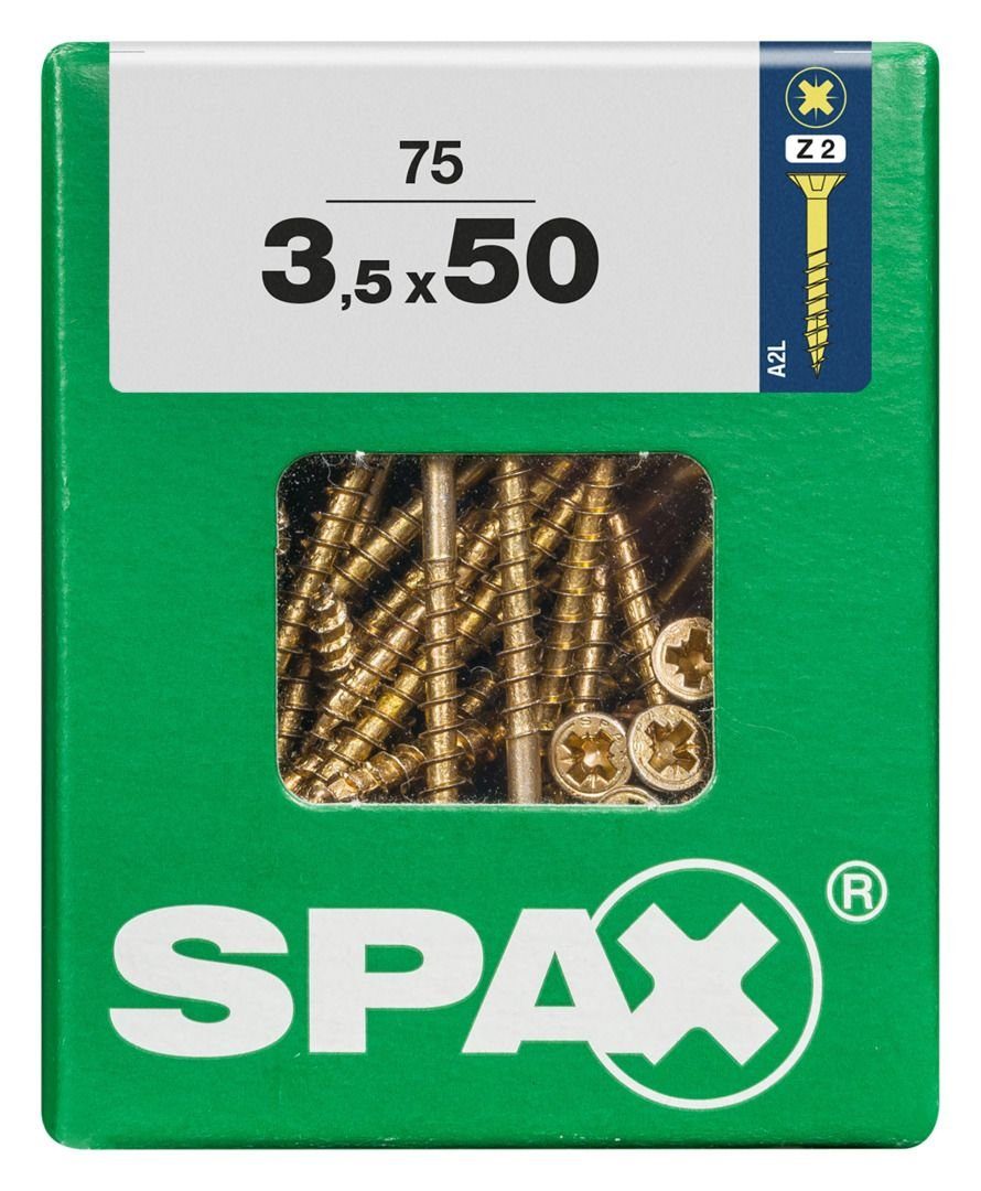 SPAX - 50 PZ 75 Universalschrauben Stk. Spax Holzbauschraube mm x 3.5 2