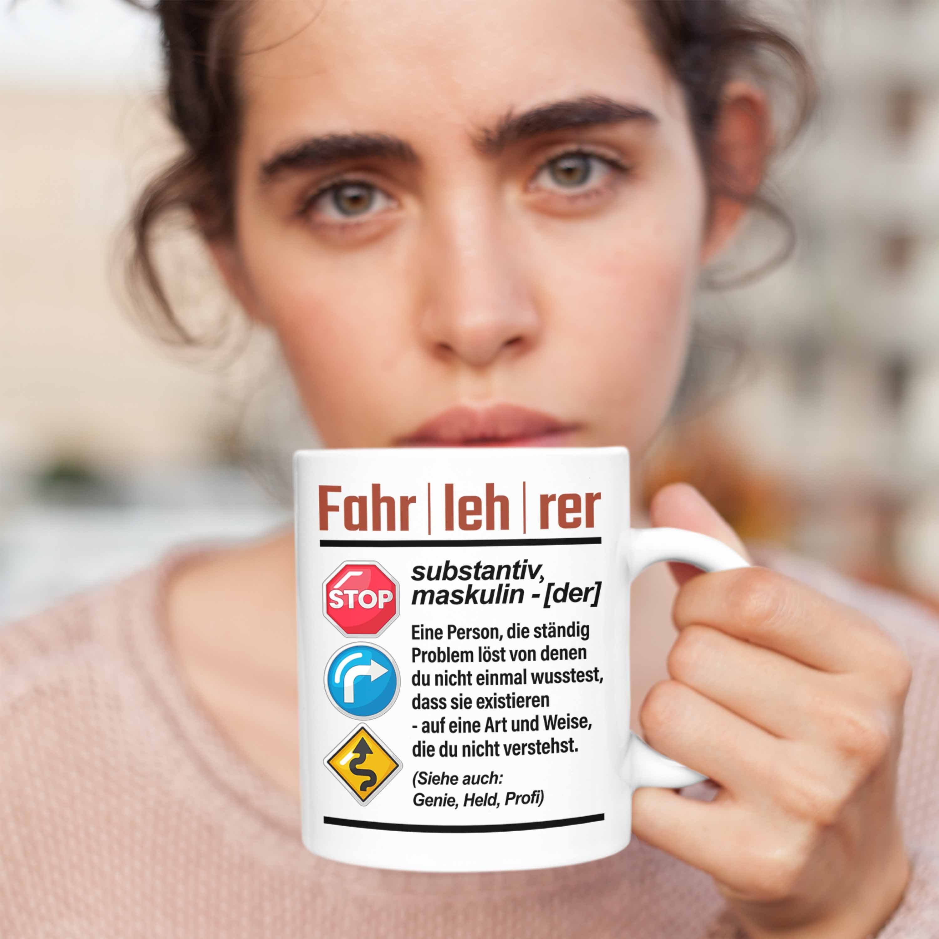Trendation Tasse Fahrlerer Tasse Geschenk Geschenkidee Spruch Lustiger Weiss Fahrlerer für