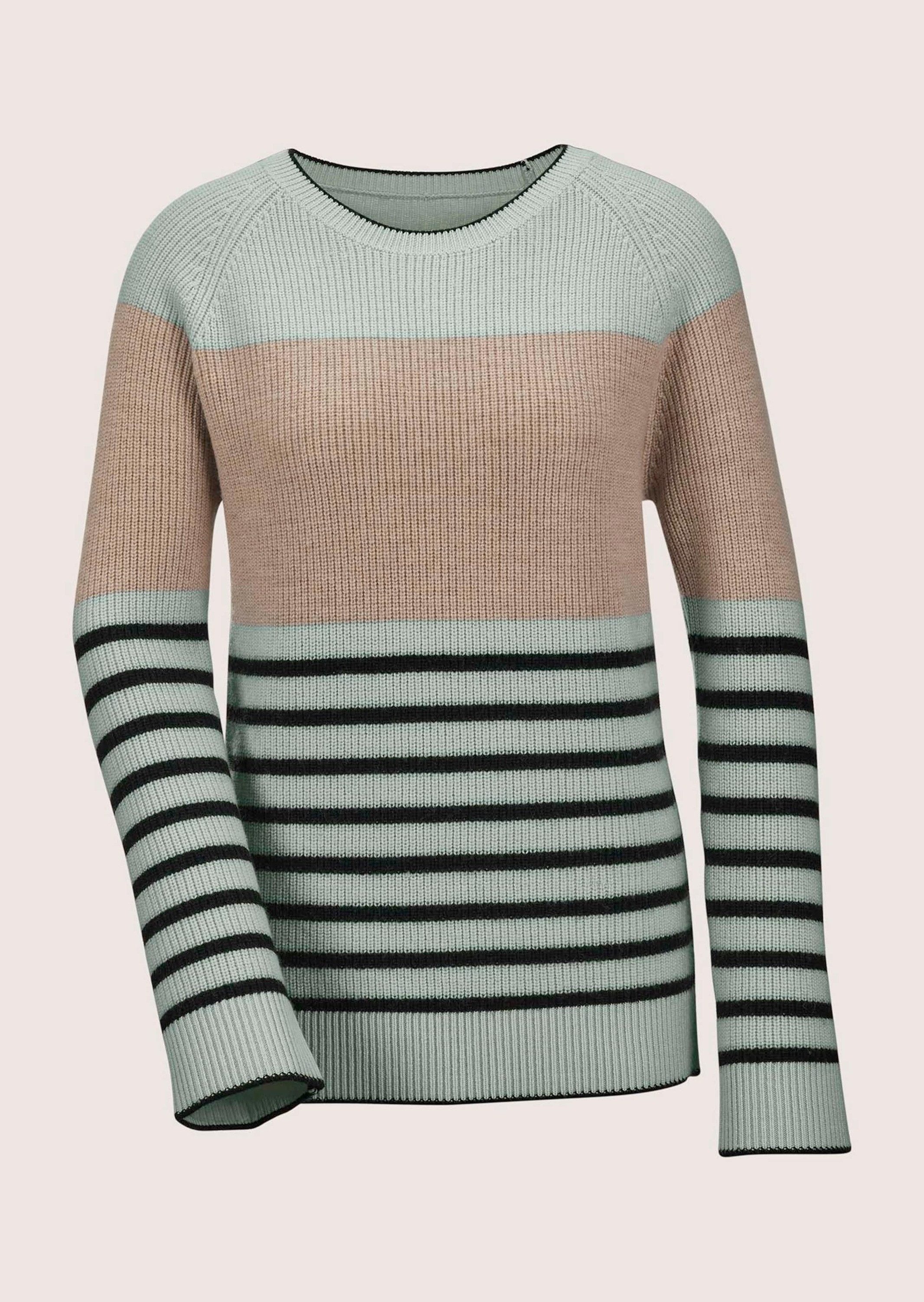 MADELEINE Strickpullover Schurwoll-Pullover mit Perlfang-Struktur