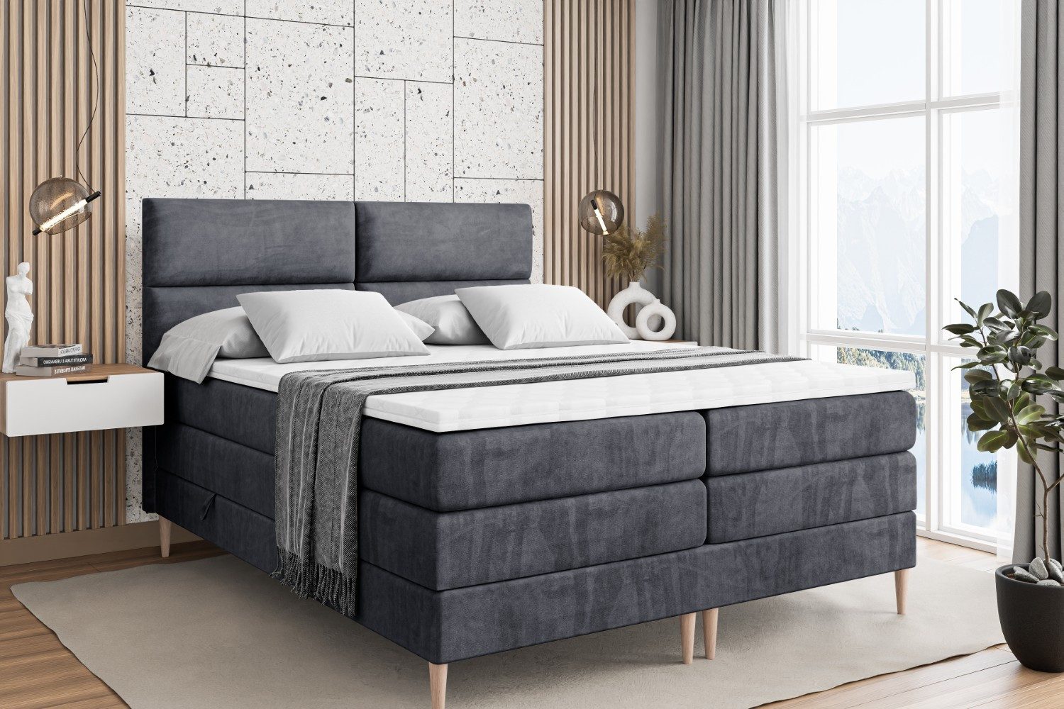 ALTDECOR Boxspringbett BOXI3-F KING (Multipocket-Matratze H4, günstig online kaufen