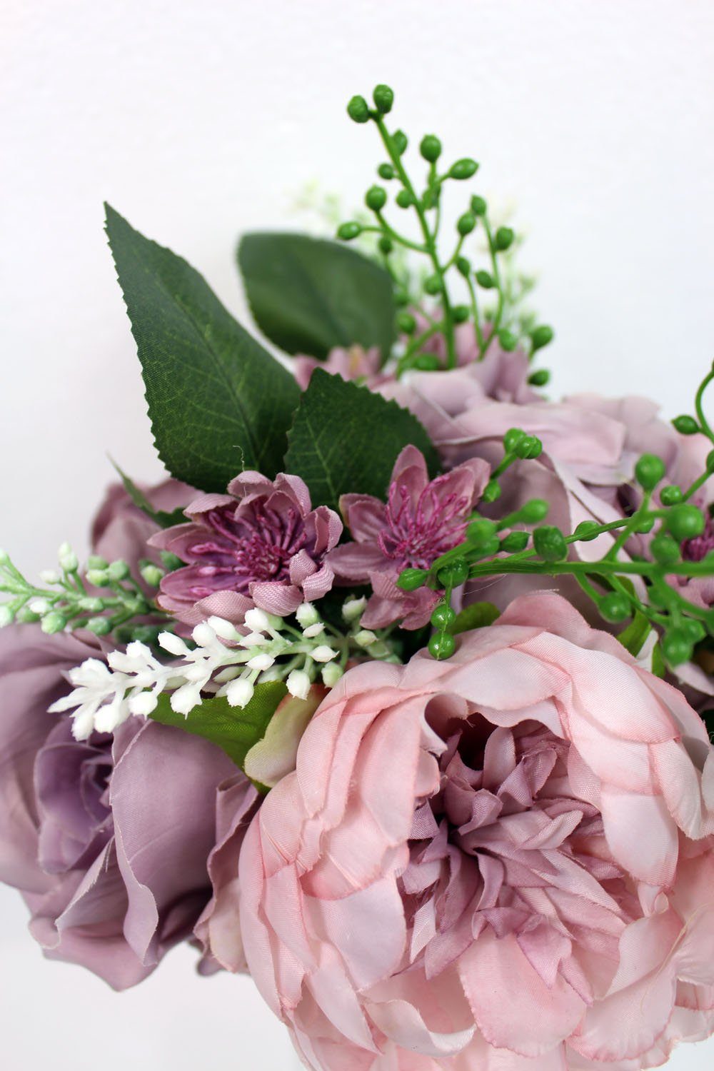 Kunstblume Blumenstrauß Blumenarrangement Rose, Arnusa, Höhe 30 cm, auch als Brautstrauß geeignet