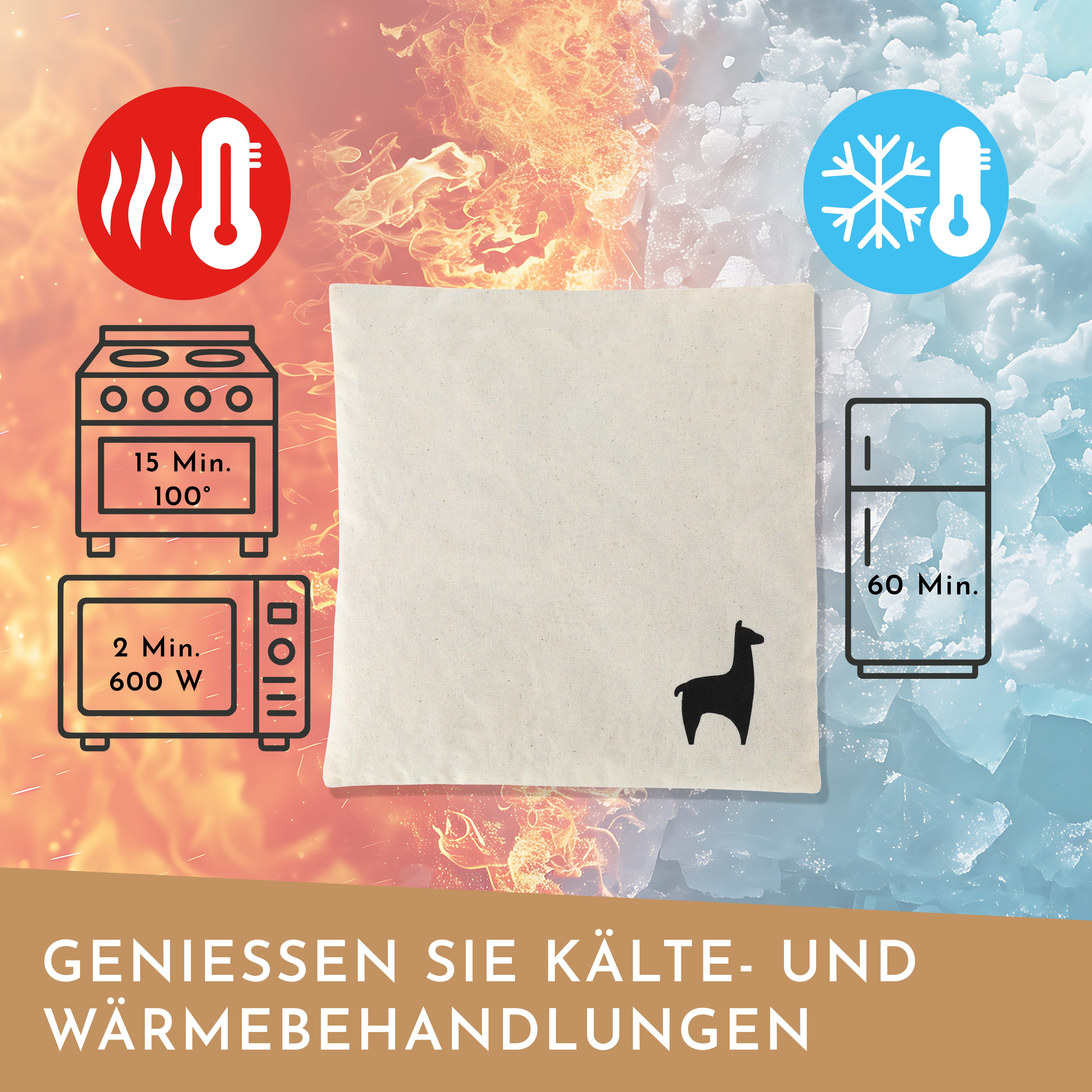 Nordstern Kirschkernkissen Wärmekissen 24 x 25 cm, Körnerkissen für die Mikrowelle als Geschenk für Frauen und Männer