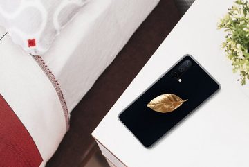 MuchoWow Handyhülle Blätter - Schwarz und Gold - Luxus - Natur - Pflanzen, Phone Case, Handyhülle OnePlus Nord CE 5G, Silikon, Schutzhülle