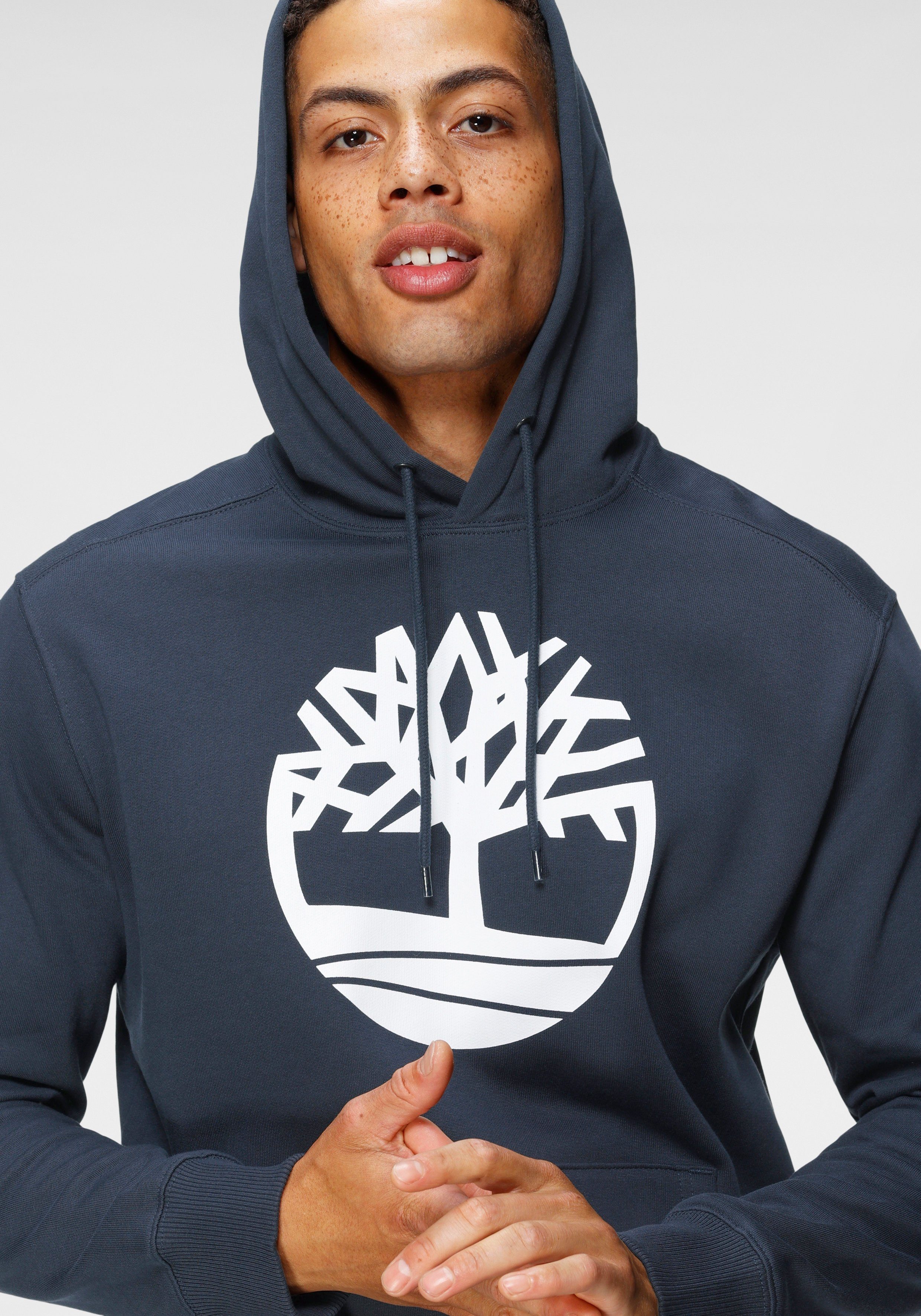 Pull Hoodie Tree Kapuzensweatshirt Core marine Over Logo Timberland