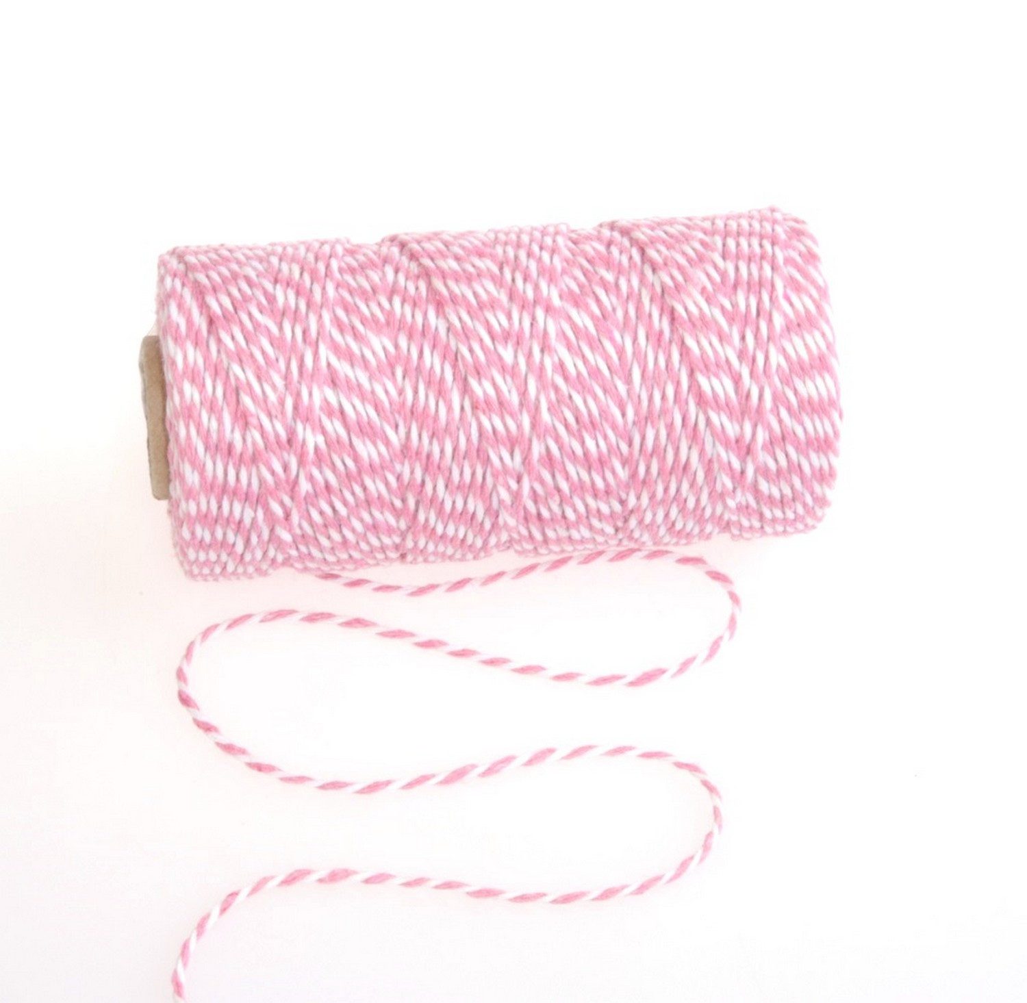 Deko AS Kordel "Bäckerkordel" aus Baumwolle - rosa-weiß - 1,5mm - 100m - 804-1,5-100, zweifarbig