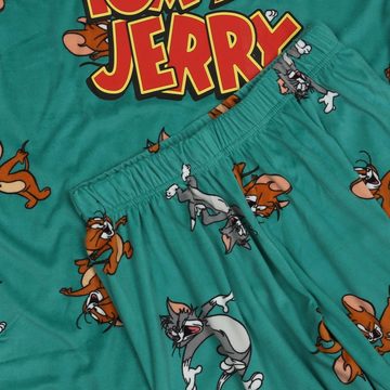 Sarcia.eu Schlafanzug Tom and Jerry Damen Schlafanzug in Türkis, zweiteilig, langärmlig XXS