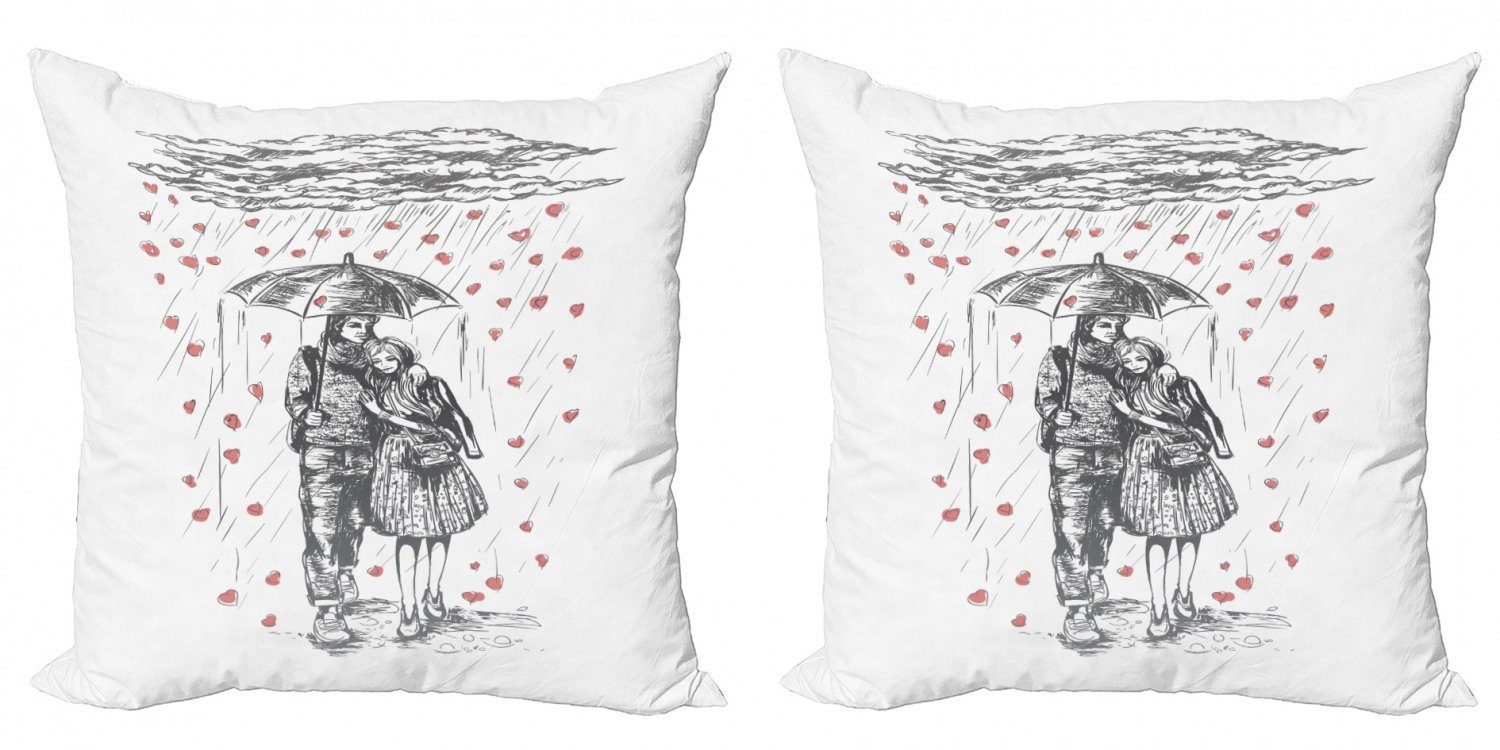 Kissenbezüge Modern Accent Doppelseitiger Paare, Freund die (2 Abakuhaus Digitaldruck, Stück), regnerischen auf Tag