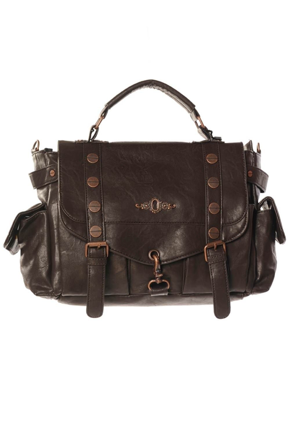 Banned Schultertasche Brown Copper, Steampunk Optik