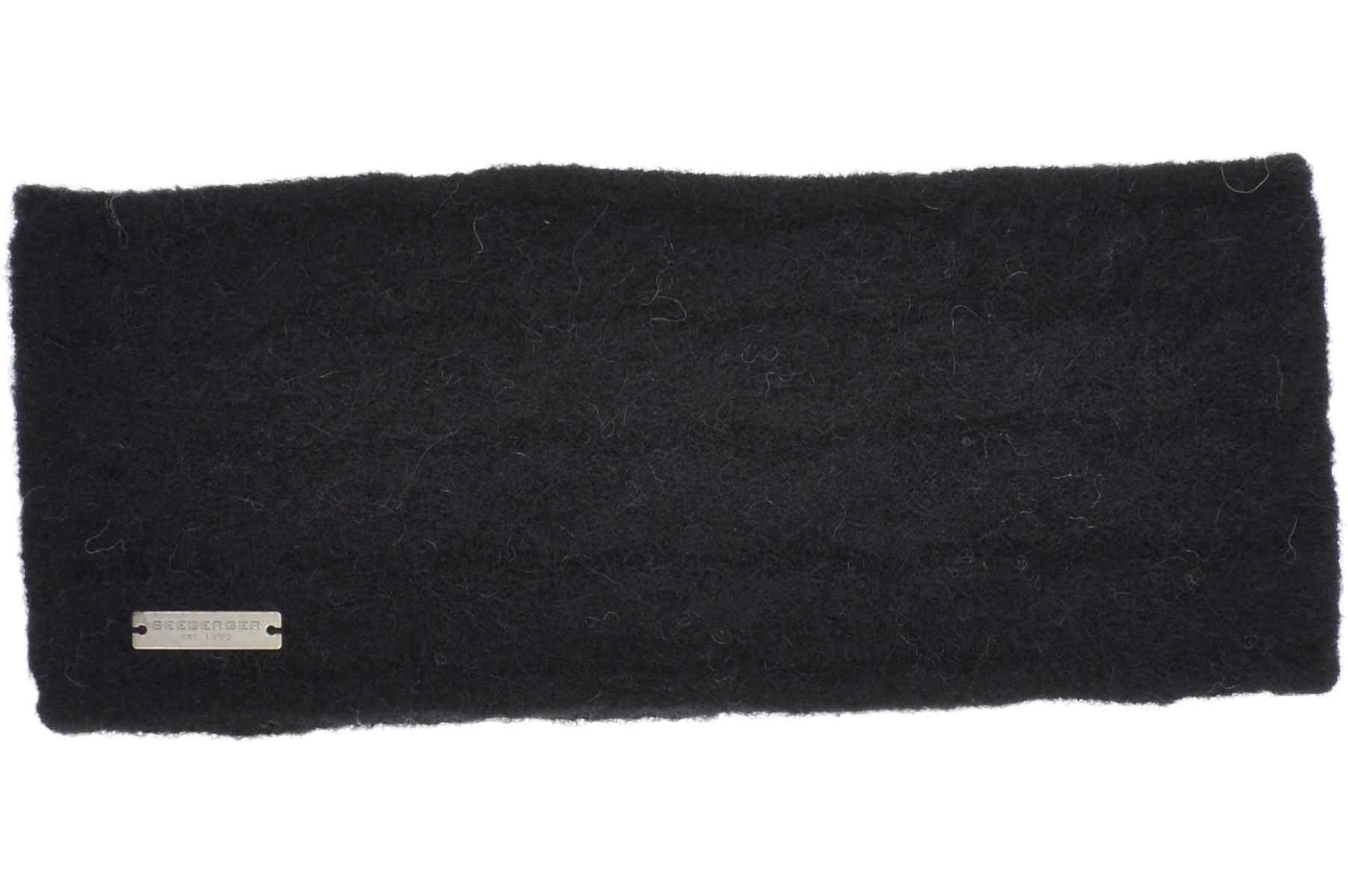 19106-0 Strick schwarz Stirnband in Stirnband Seeberger Zopfmuster Alpakamix