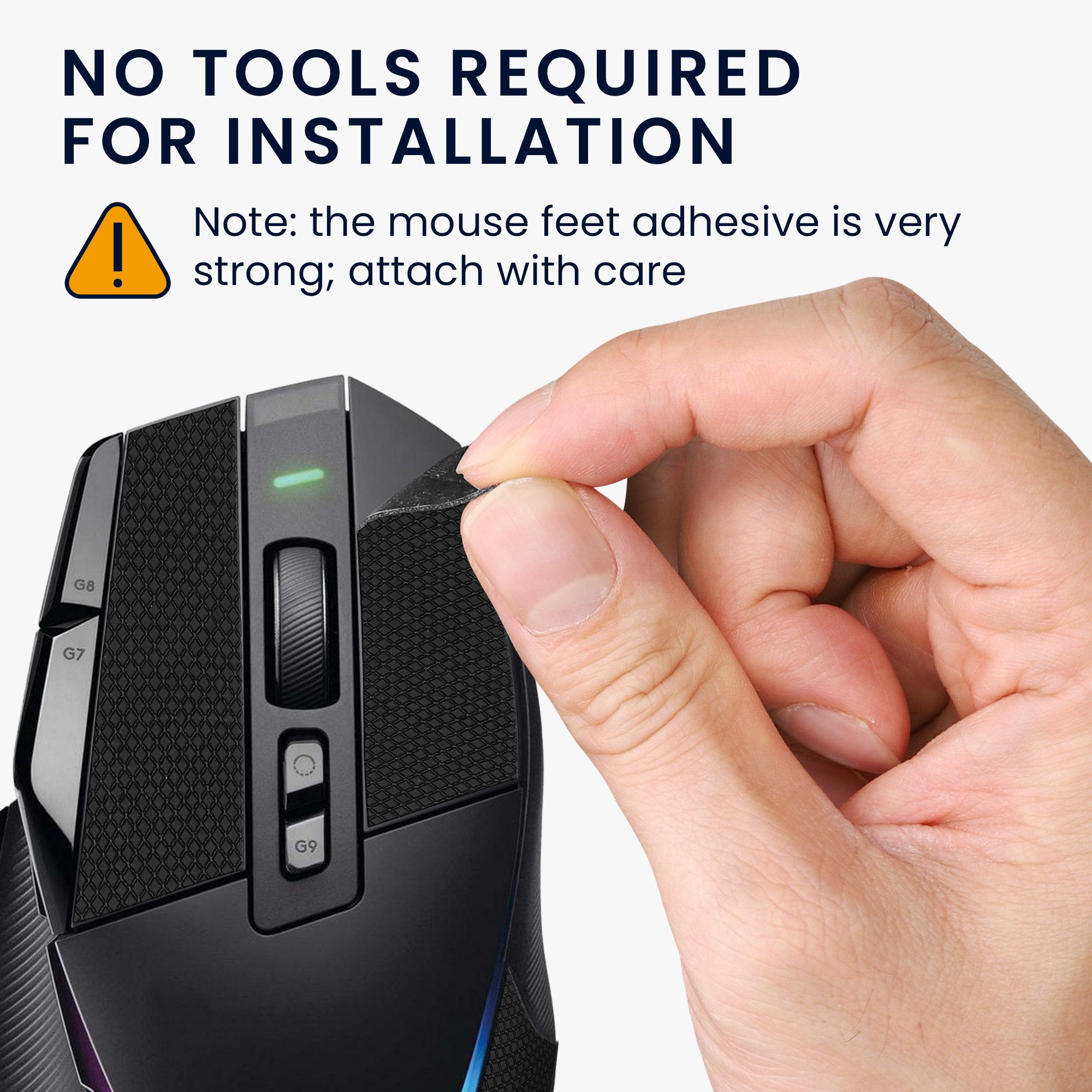 kwmobile Mausfüße Gaming Maus Grip Tape für Logitech G502 X Plus (1-St), Maus Rutschfestes Griffband für PC Maus Schwarz