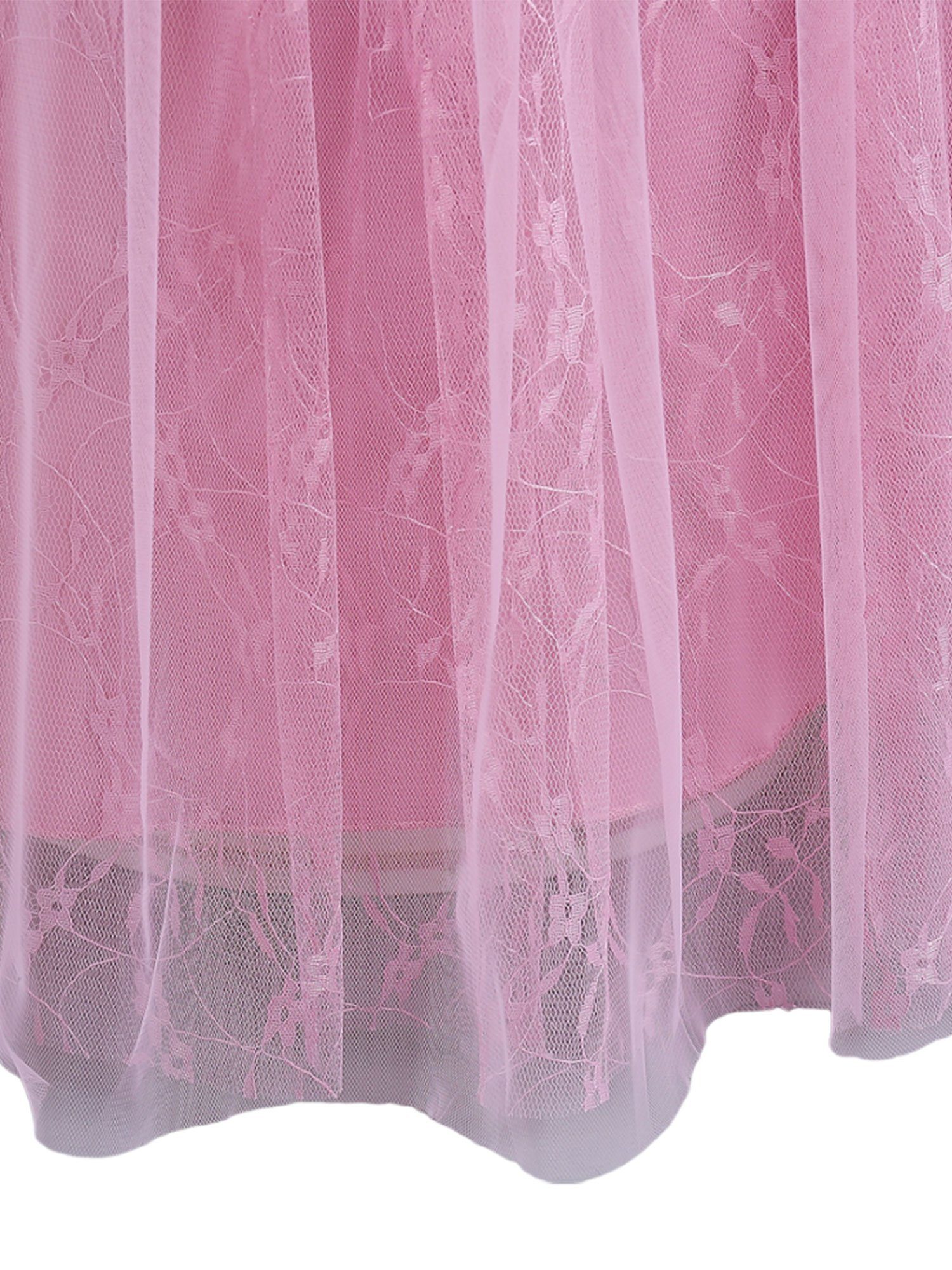 Abendkleid der Mädchen LAPA mit Bodenlanges Kleid Spitze Lotuswurzel Einfacher Farbe Partykleid
