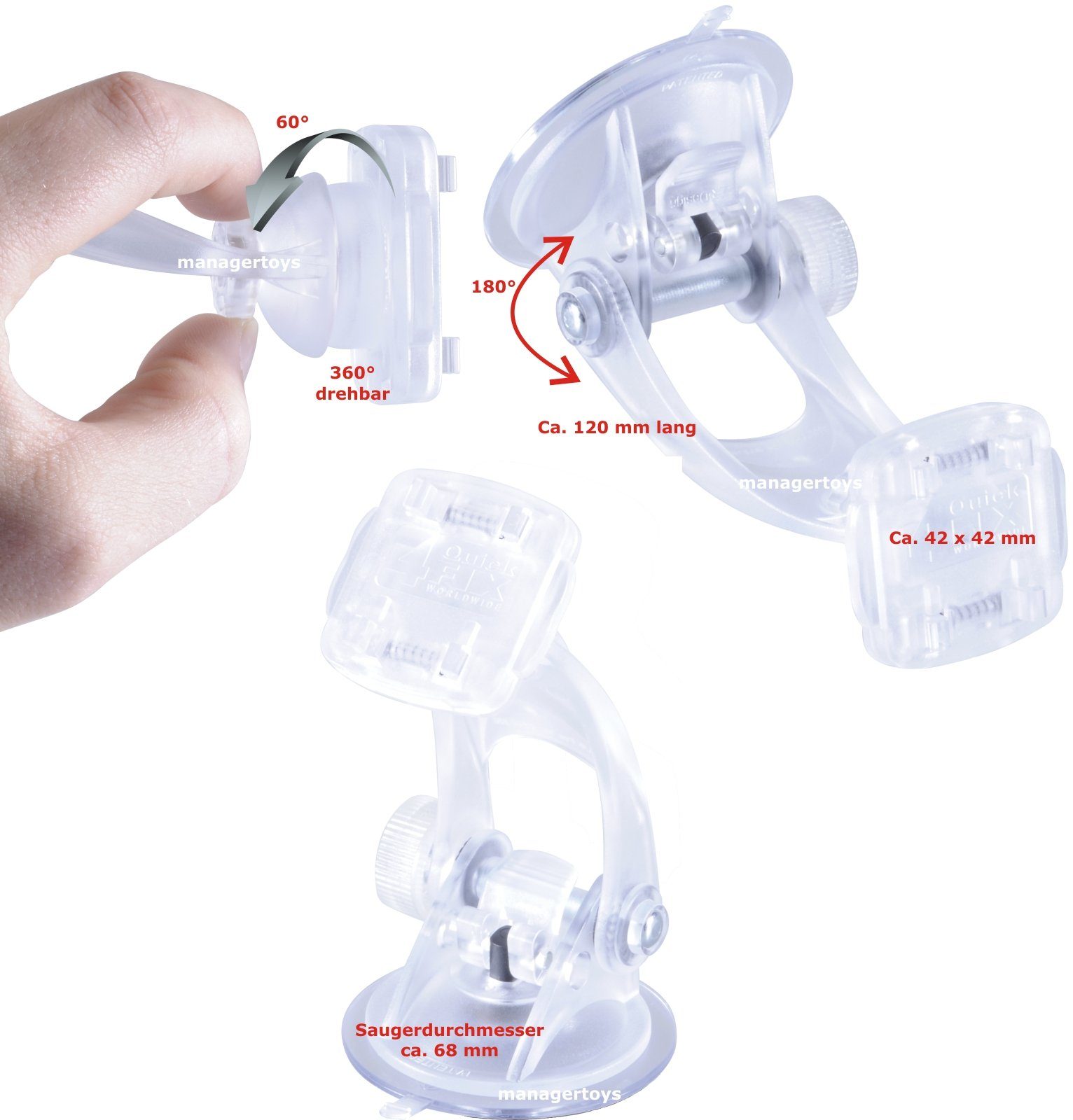 HR GRIP Halteradapter Für TomTom Navigation - Universal Adapter Made In Germany