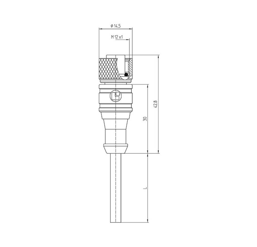 Thumbnail - Lutronic Steckdose Lutronic 1067 Sensor-/Aktor-Steckverbinder, konfektioniert M12 Kupplun, 1200 04 301 2m