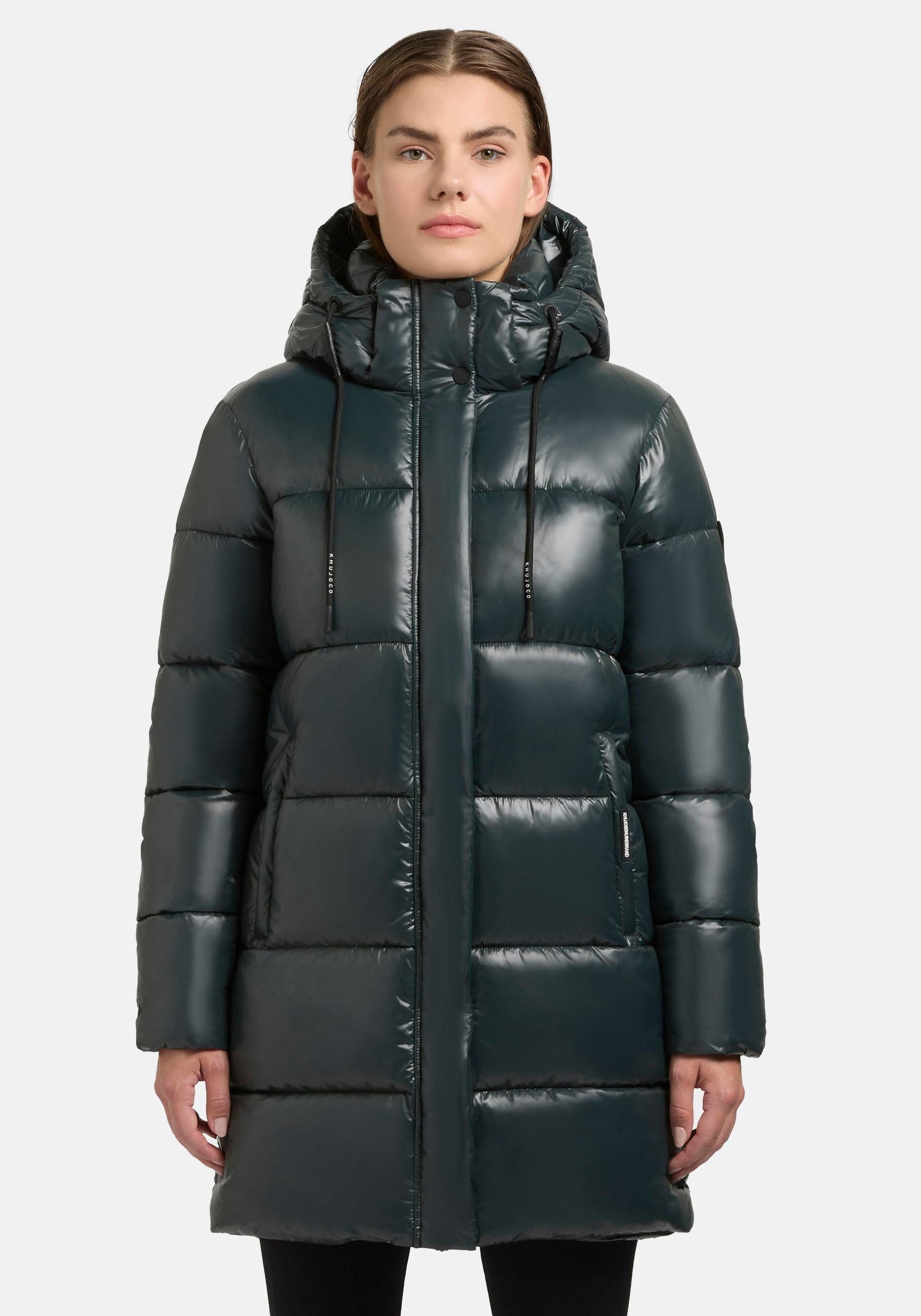 khujo Steppjacke Jadet2-YM Schimmernder Winter Kurzmantel mit abnehmbarer Kapuze