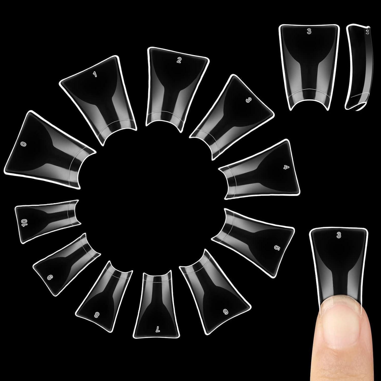 LuxusKollektion Kunstfingernägel Nagelspitzen Entenfüße Acrylnägel Gel Kristall Duck nails Transparent