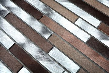 Mosani Mosaikfliesen Mosaik Fliese Aluminium beige braun Verbund kupfer Küchenwand