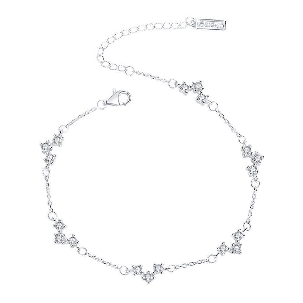 Haiaveng Charm-Armband Armband Damen mit Zirkonia Anhängern 925 Sterling  Silber Verstellbar (1-tlg), Damen Silberschmuck für Valentinstag Muttertag  Geburtstags geschenke | Silberarmbänder