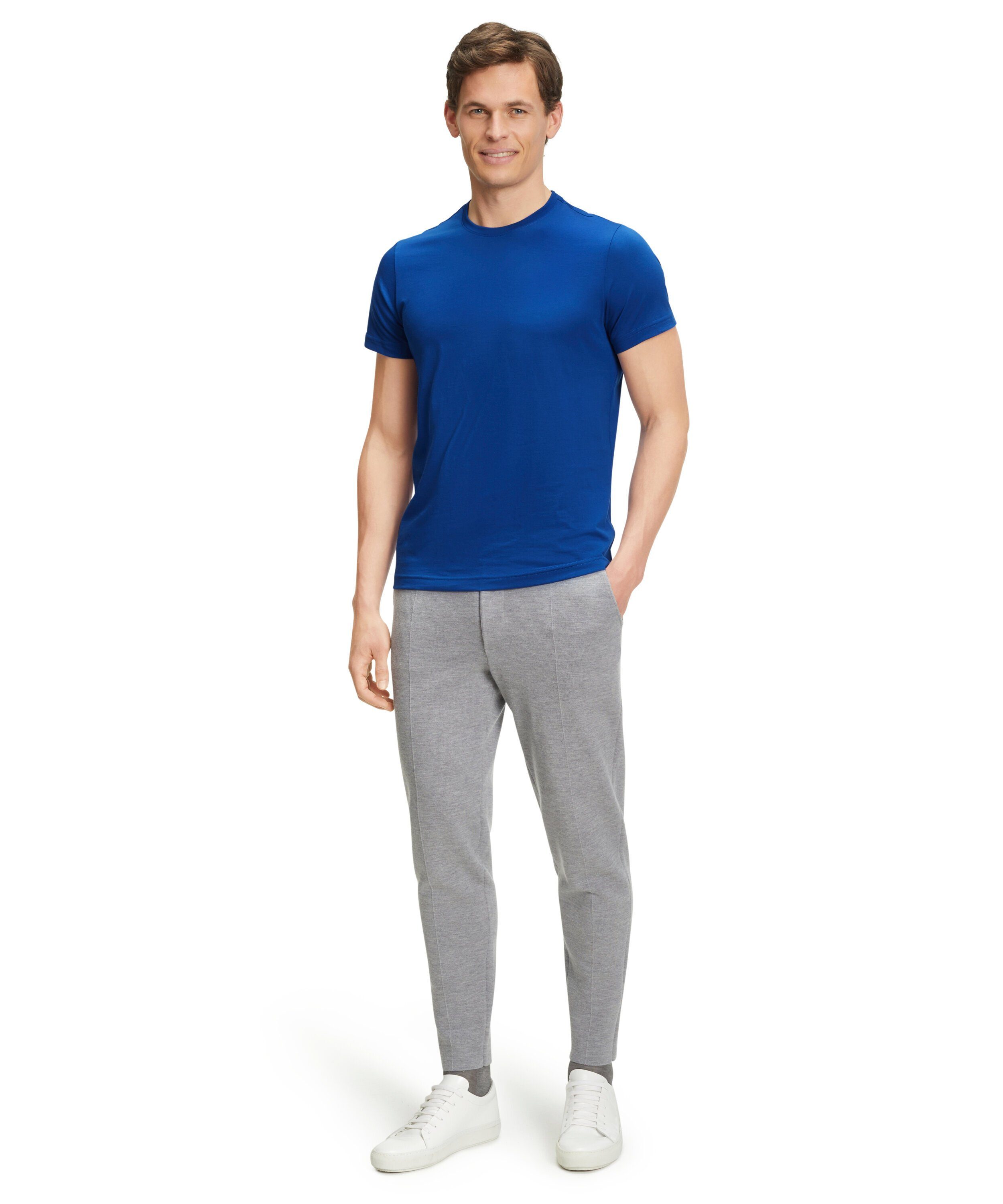 (6493) (1-tlg) T-Shirt blue petrol Pima-Baumwolle aus hochwertiger FALKE