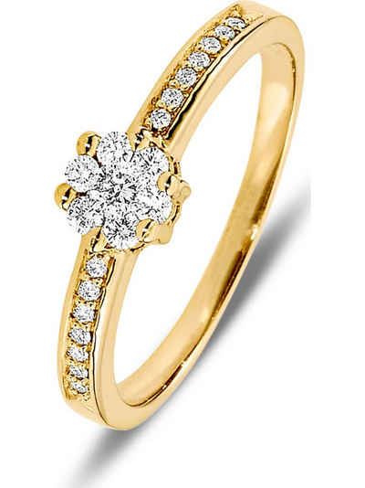 CHRIST Diamantring »CHRIST Damen-Damenring 585er Gelbgold 21 Diamant«