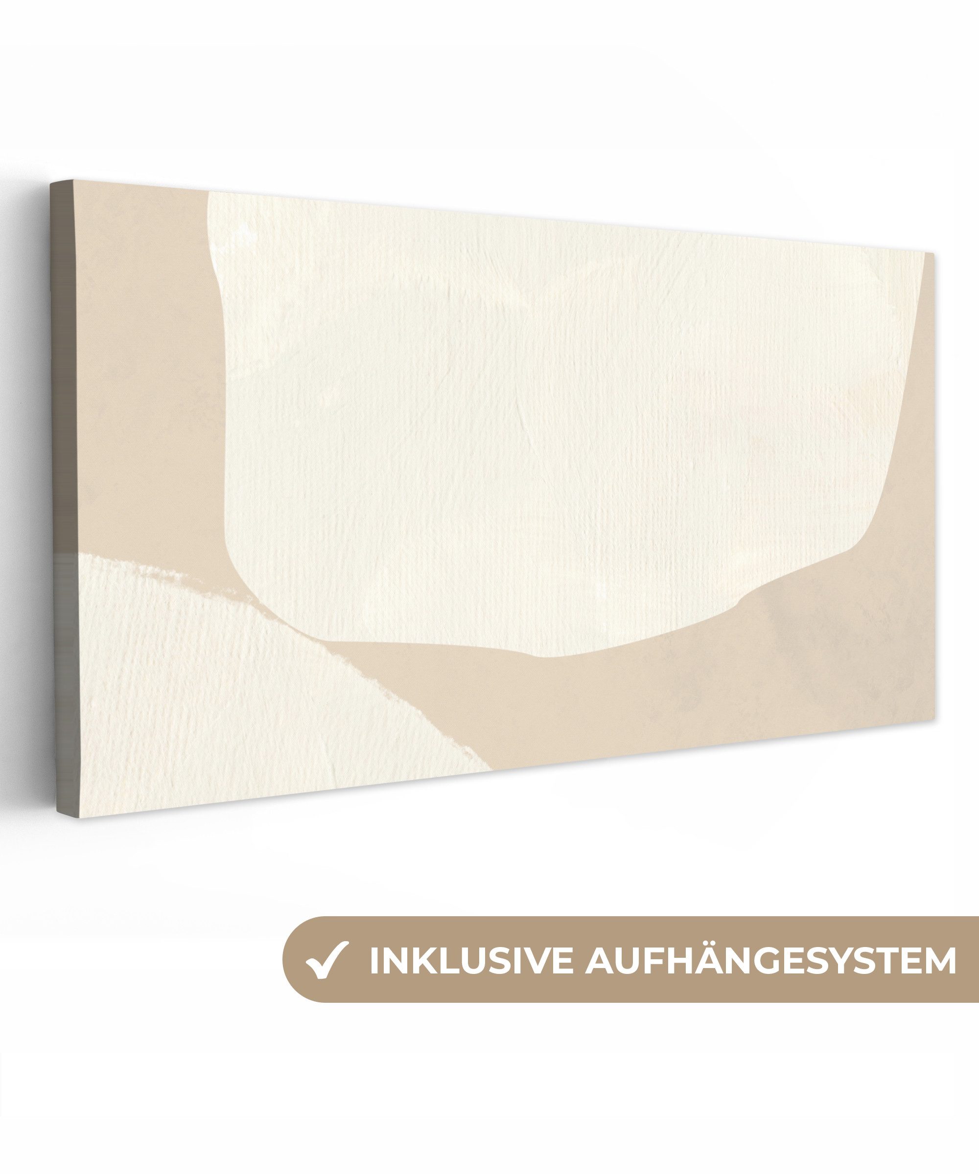 OneMillionCanvasses® Leinwandbild Panorama Beige - Abstrakt günstig online kaufen