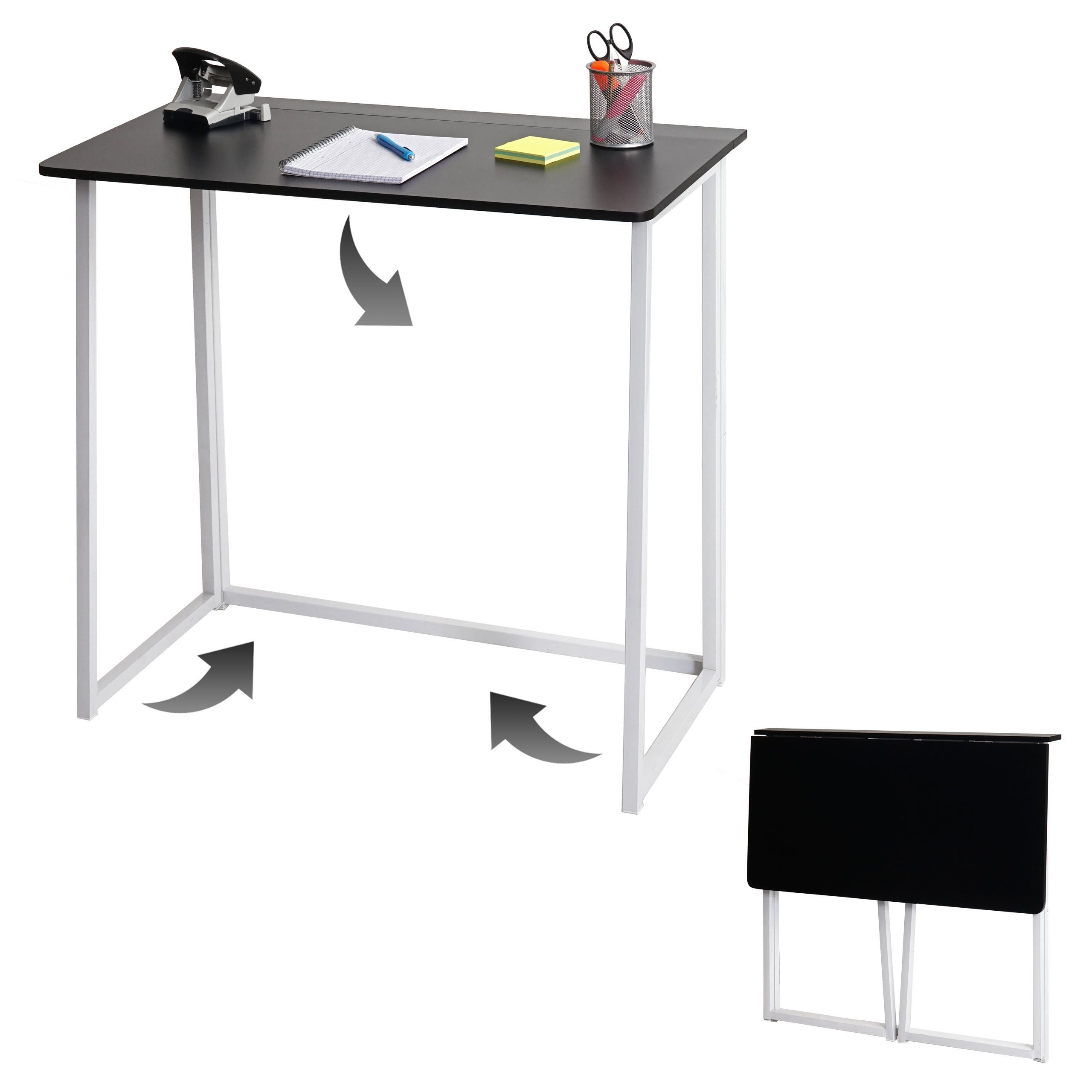 | schwarz-weiß zusammen Platzsparend MCW-K67, schwarz Klappbar weiß Schreibtisch klappbar, MCW |