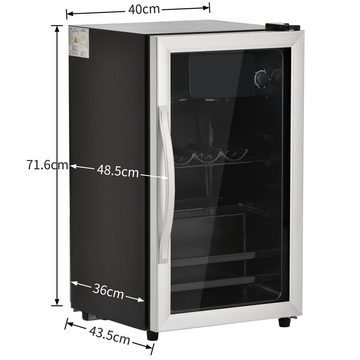 Ulife Kühlschrank SC-76P, 71.6 cm hoch, 40 cm breit, Weinkühlschrank aus Aluminium, Glastür