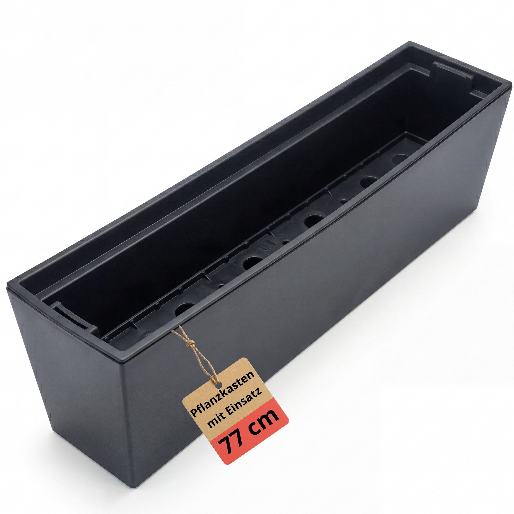 BigDean Pflanzkübel 77cm Lang Rechteckig mit Wasserspeicher Einsatz (Stück, 1 St., Pflanzkübel), Zeitloses, modernes Design, witterungsbeständiger Kunststoff
