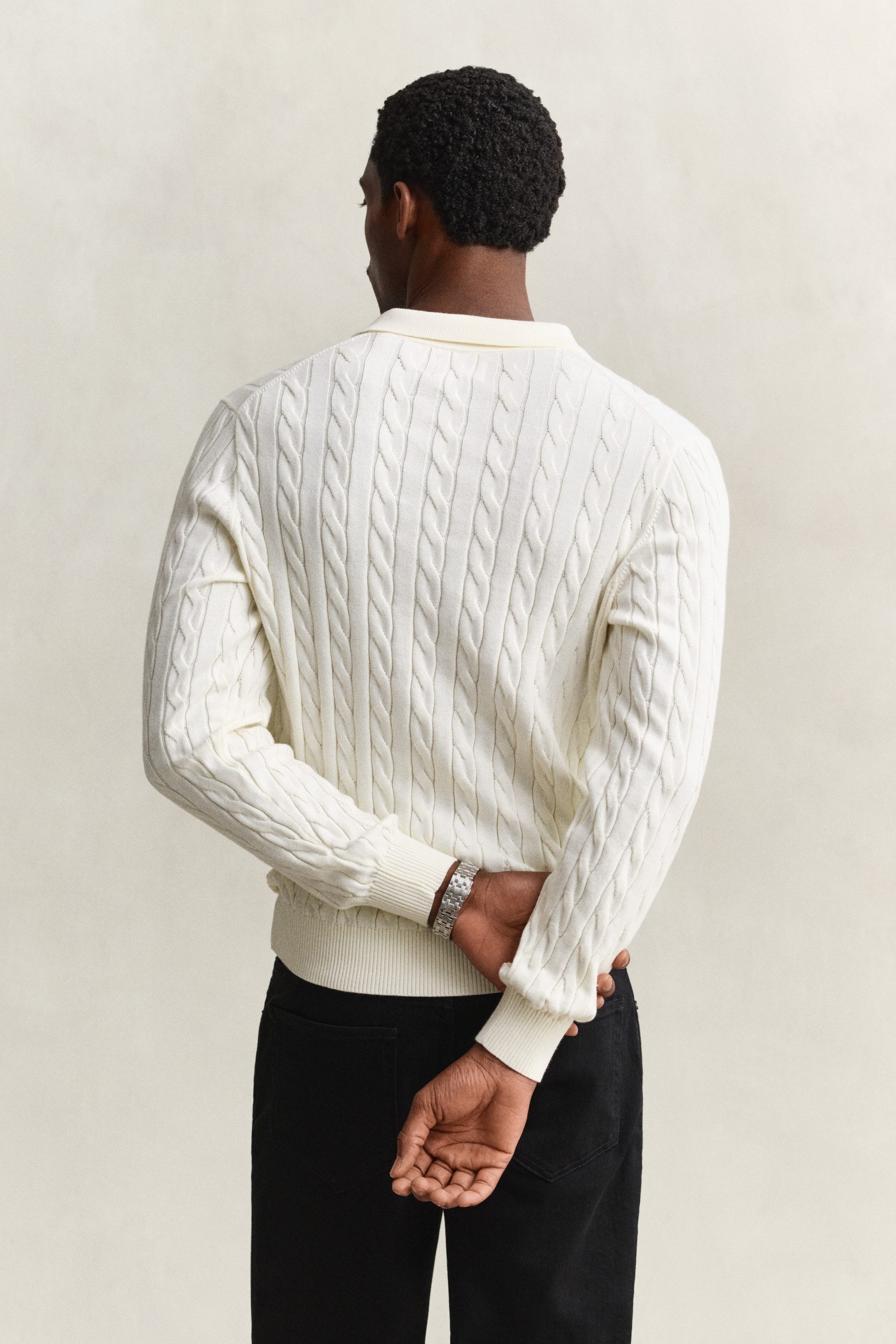 Gant Polokragenpullover COTTON CABLE POLO Regular fit mit Polokragen