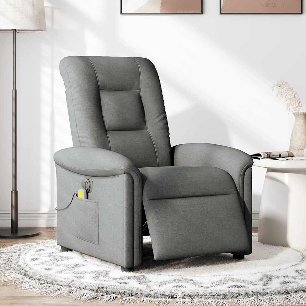 vidaXL Sessel Massagesessel Elektrisch Dunkelgrau Stoff günstig online kaufen