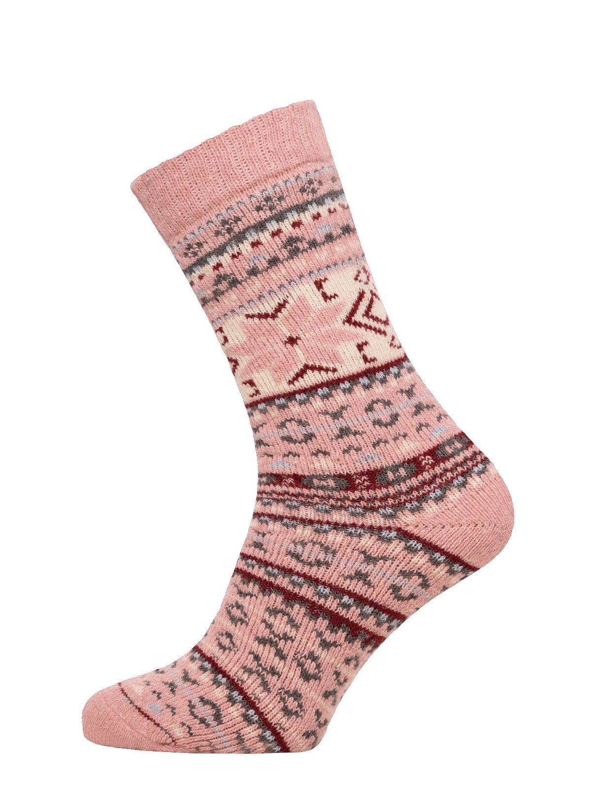 HomeOfSocks Socken Wollsocken Hygge Socks Thick rosa/bunt - 1 Paar