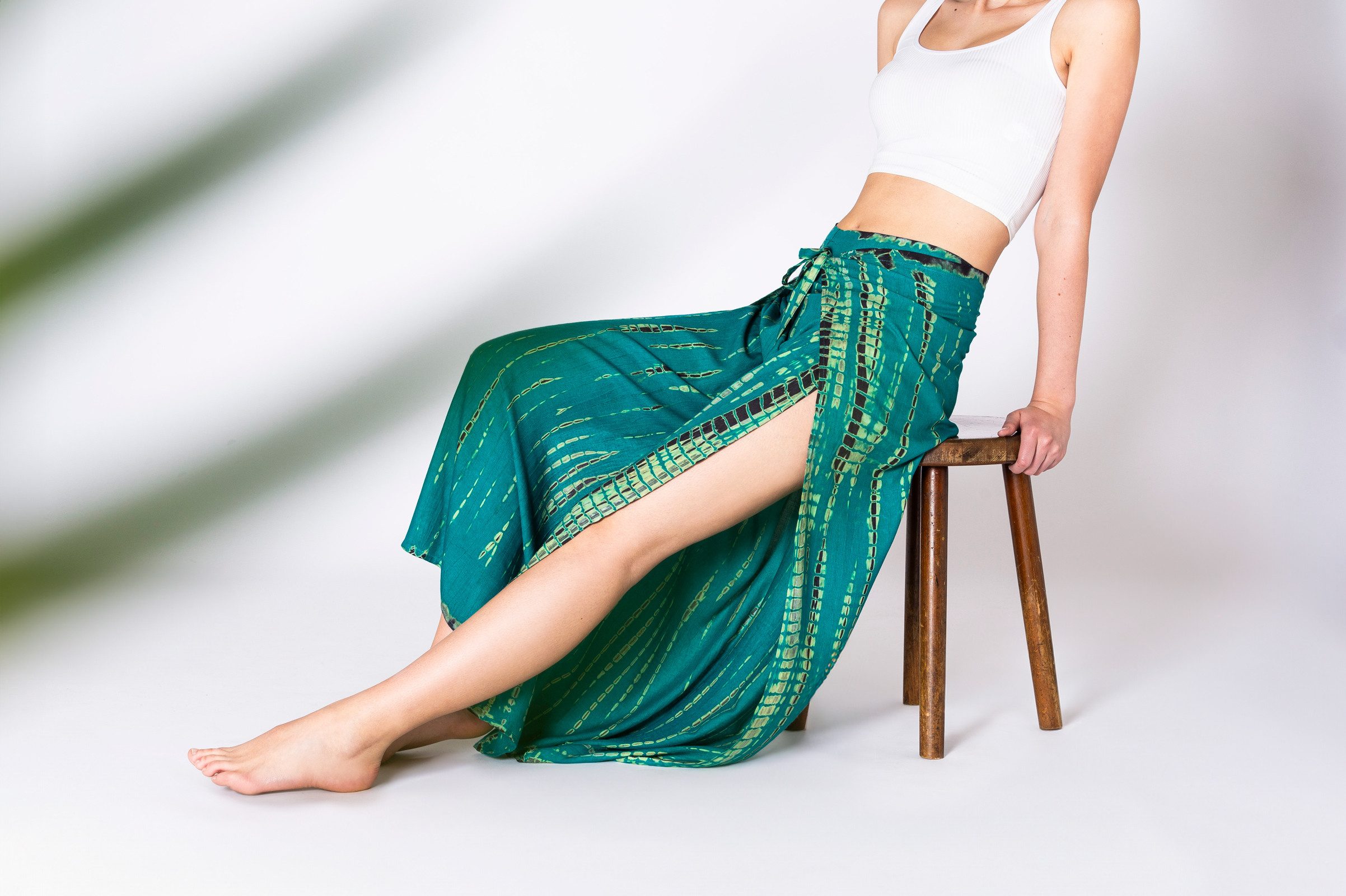 PANASIAM Palazzohose Sunshine Hosenrock im Tie-Dye Design luftige Wickelhose Palazzohose aus natürlicher Viskose Culotte mit weitem Bein für Urlaub Strand Büro