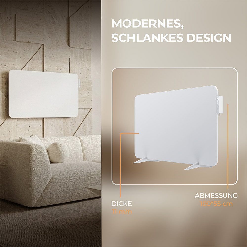 Bringer Infrarotheizung, 1000 Watt Hybrid Heizung, mit Smart Thermostat, WiFI & App, bis 20m²