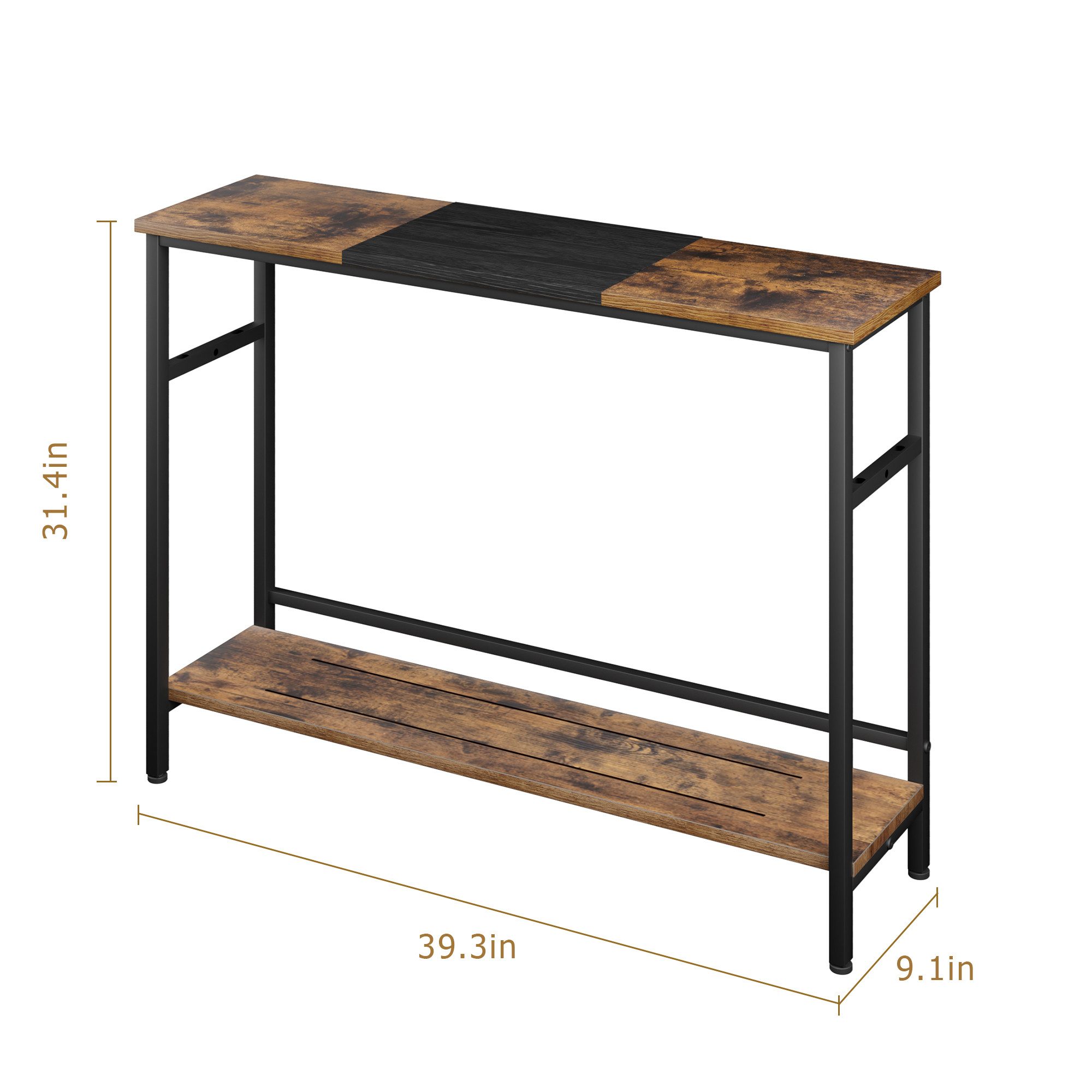 GarveeMore Konsolentisch Konsolentisch, schmaler Sofatisch mit 2 Ablagen, 1 günstig online kaufen
