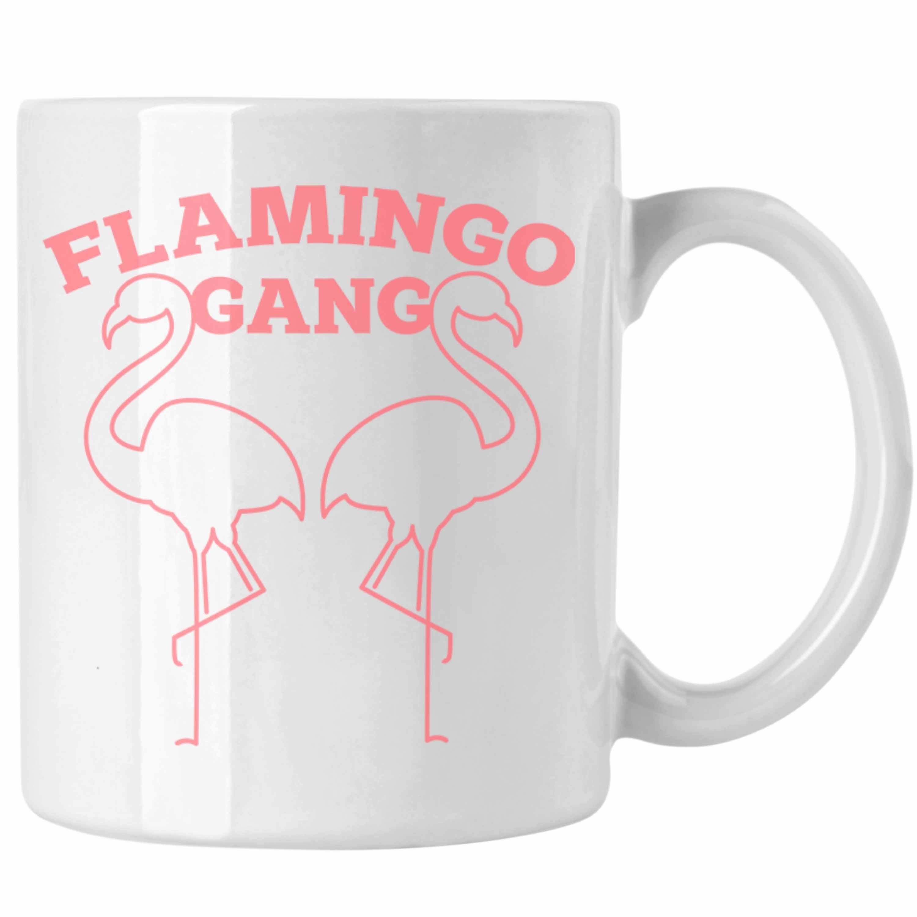 Trendation Tasse Trendation -Flamingo Weiss Geschenkidee Pink Tasse Lustige Flamingo-Fans Fla