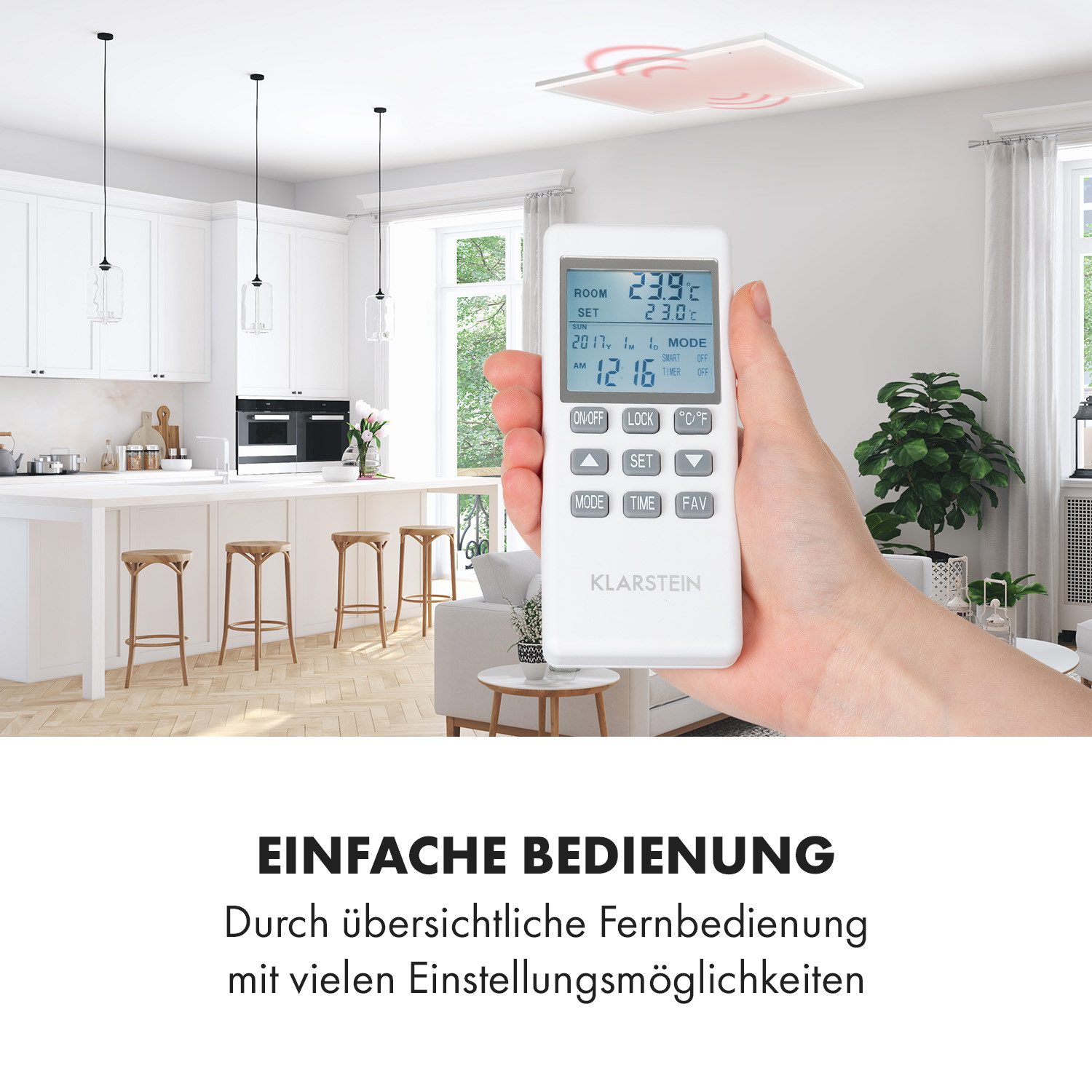 Klarstein Heizkörper Midnight Sun, elektrische Heizung mit Thermostat deckenheizung Heizkörper