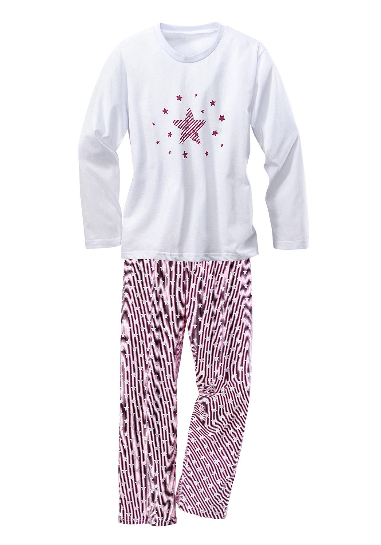 petite fleur Pyjama (Set, 4 tlg., 2 Stück) modischer Sternendruck auf den Shirts und Hosen