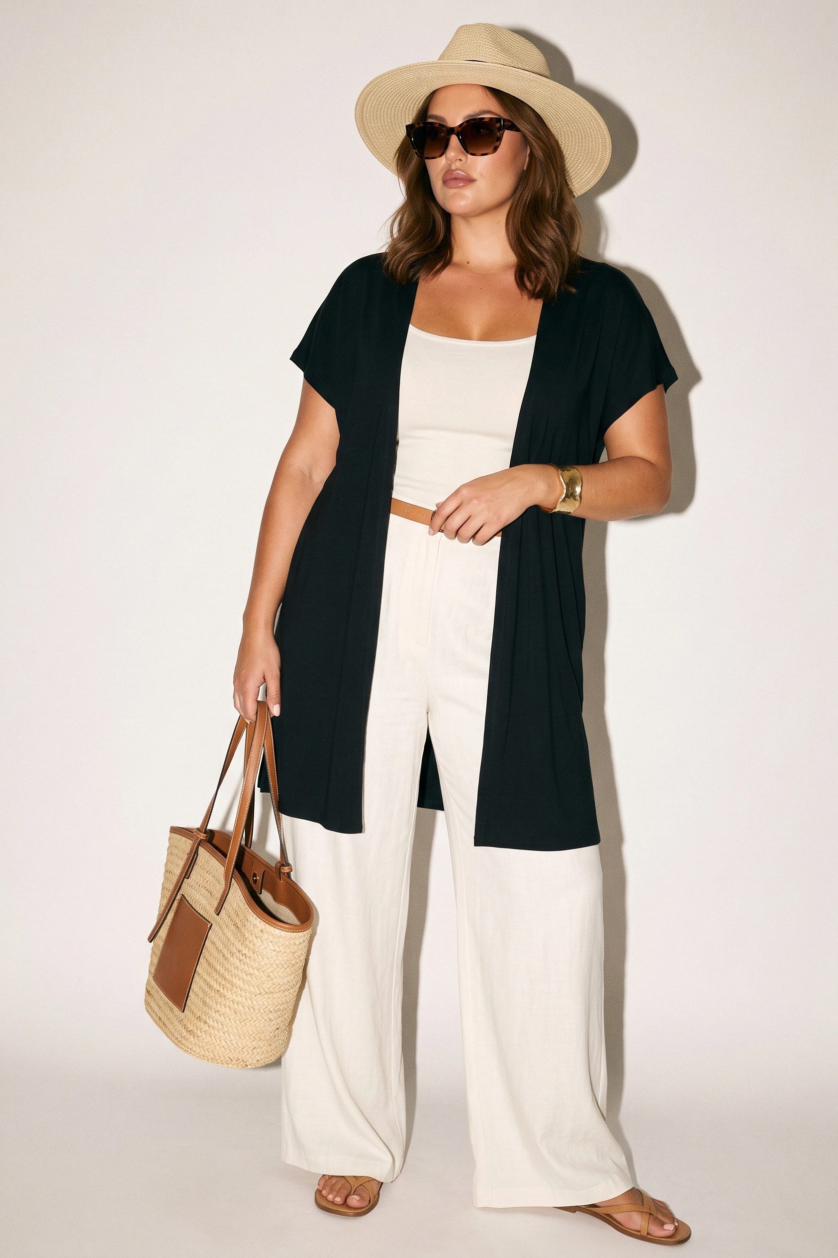 Shape of You Blusenjacke Plus Size Kurzarm Cardigan