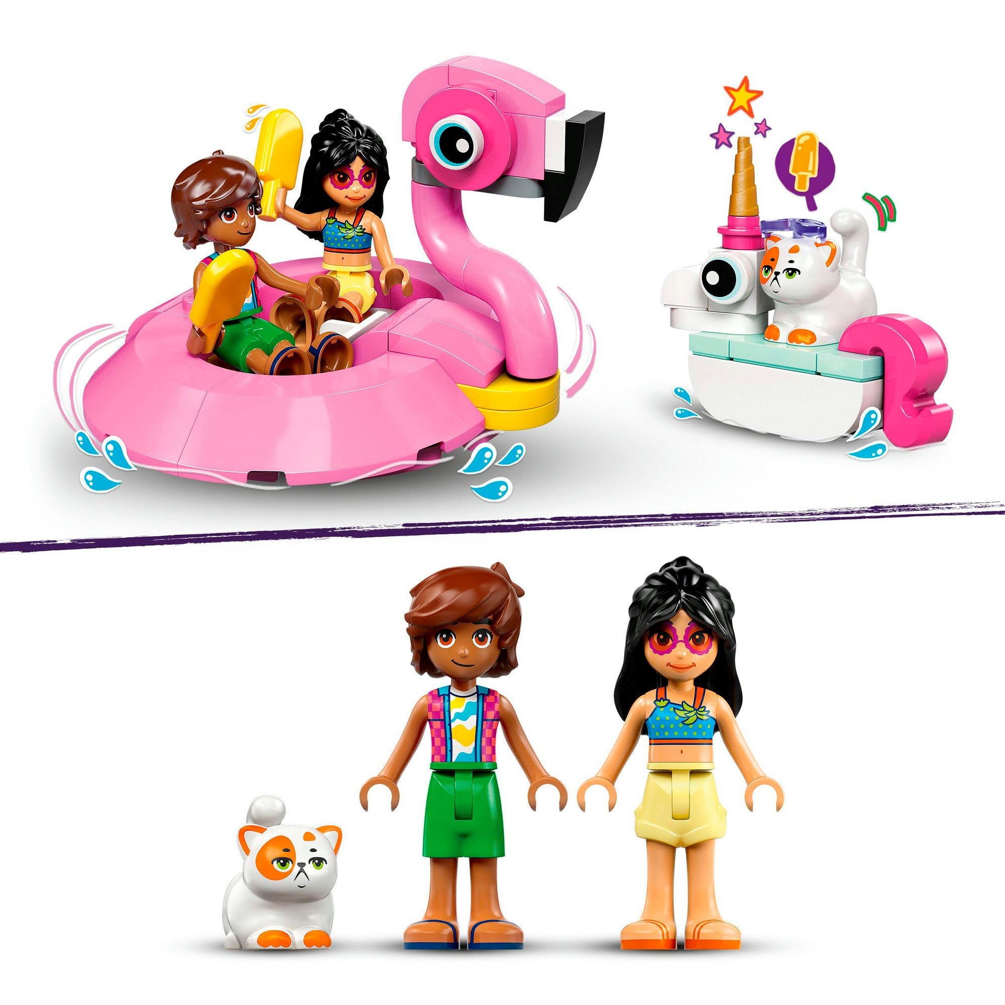 LEGO® Poolparty mit Einhorn und Flamingo (42658), LEGO Friends Konstruktionsspielsteine, (99 St), Made in Europe – Bild 5 von 5