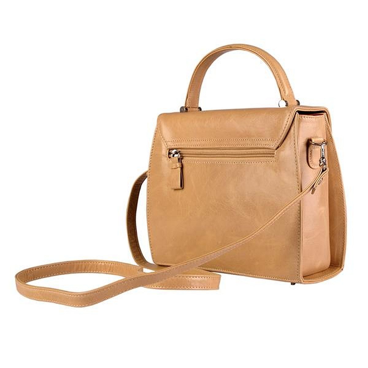 maria-dee Schultertasche Handtasche Anette beige echt Leder (sehr langlebig, 1-tlg., Lederfutter), tolles echt Leder