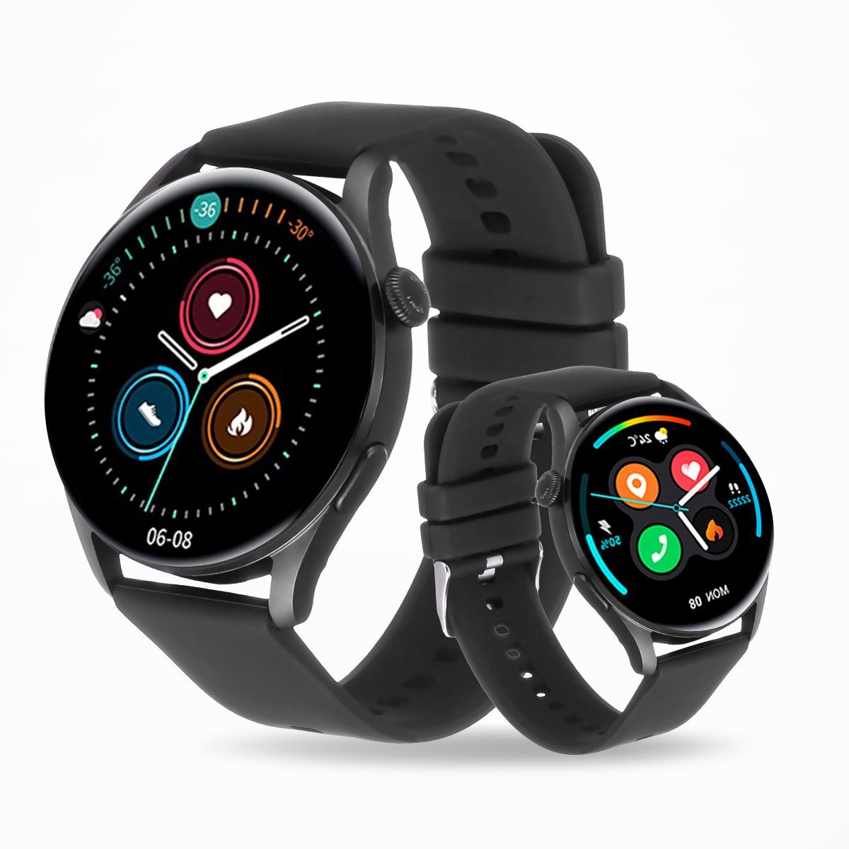 ombar Smartwatch Herren, 1,28 Zoll Touchscreen Smart Watch Damen Smartwatch (1.28 Zoll) IP67 Wasserdicht Smartwatches Schrittzähler mit Herzfrequenz, Whatsapp, SPO2, Schlafmonitor, für iOS und Android