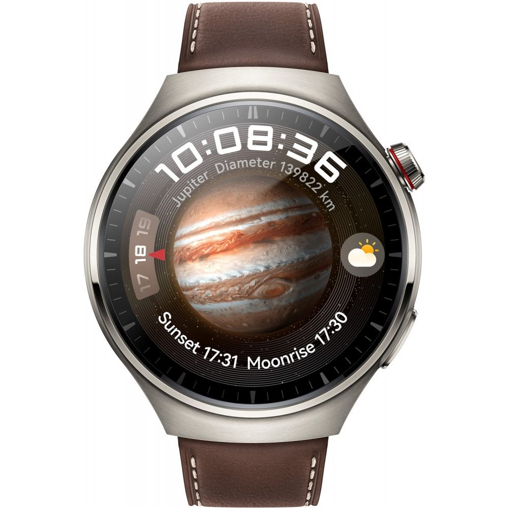 Huawei Huawei Watch 4 Pro Smartwatch dunkelbraun Leder. Smartwatch, dunkelbraun/leder, Dunkelbraunes Lederarmband