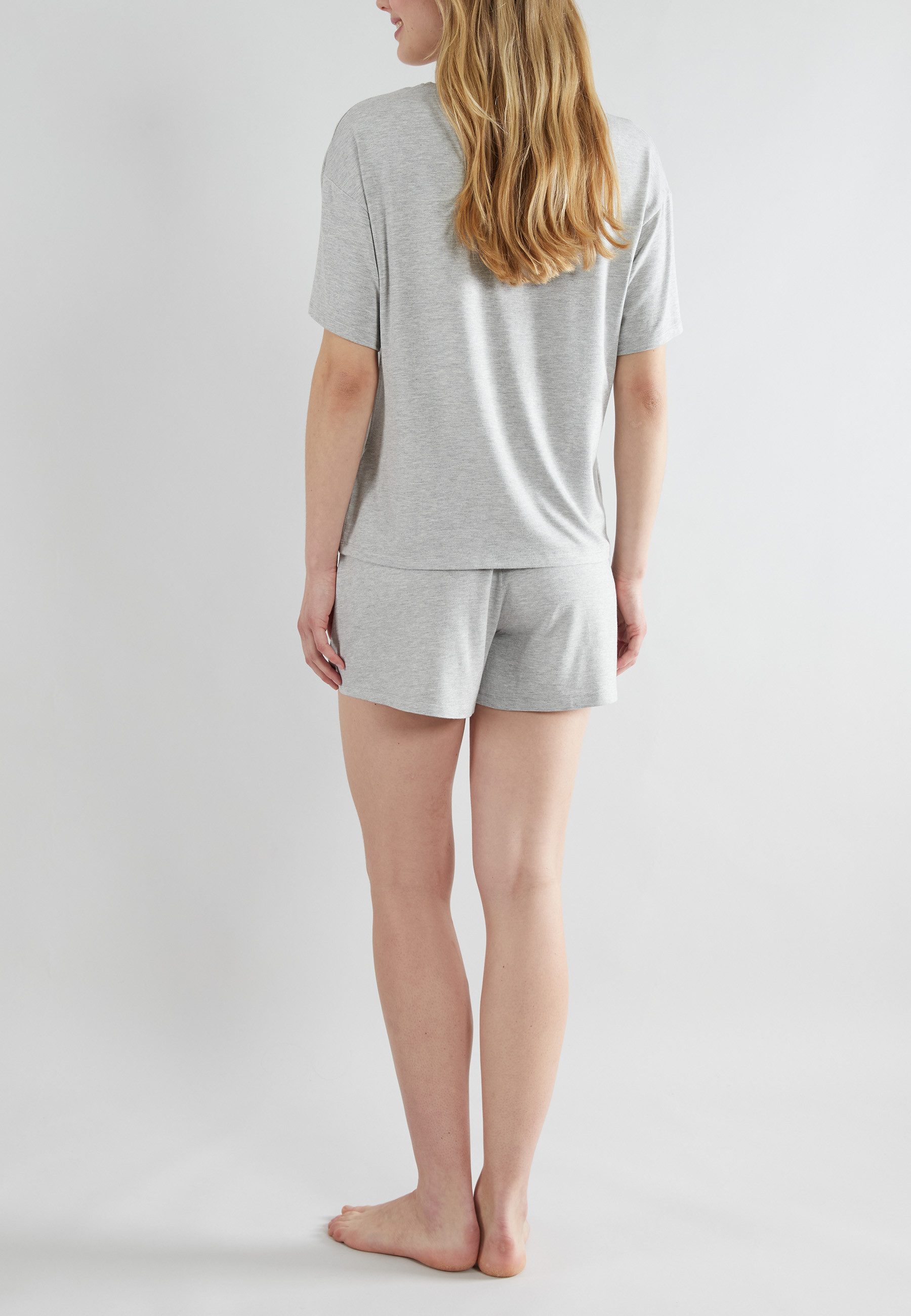 TOM TAILOR Schlafhose TOM TAILOR Damen Short-Pants grau melange (1-tlg)