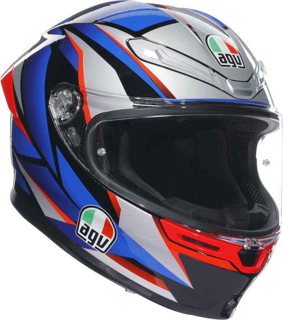 AGV Motorradhelm K-6 S Slashcut Helm, vorbereitet für Kommunikationssystem,Notfallsystem-Polsterung (EQ